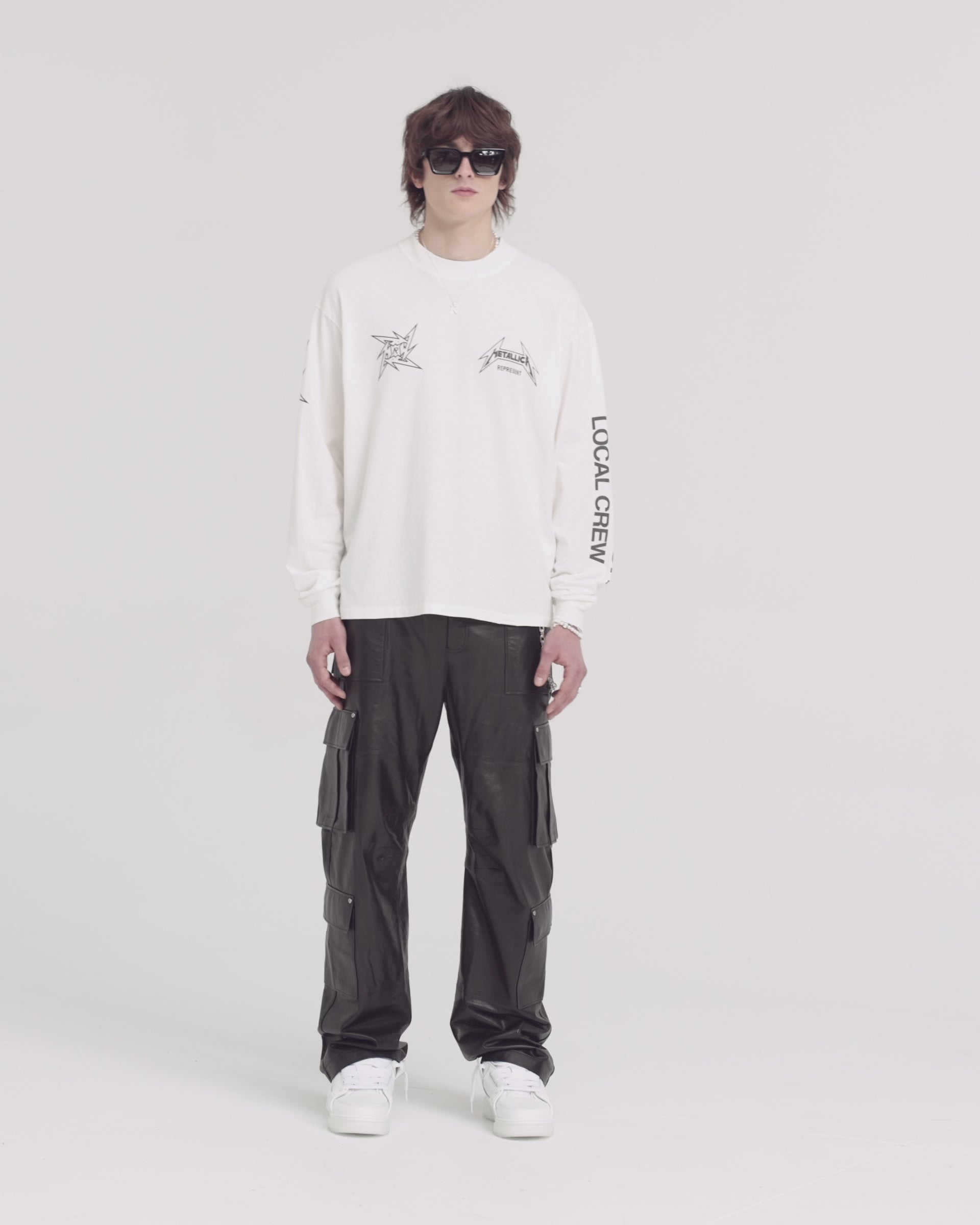 Metallica Local Crew Long Sleeve T-Shirt | Flat White | REPRESENT