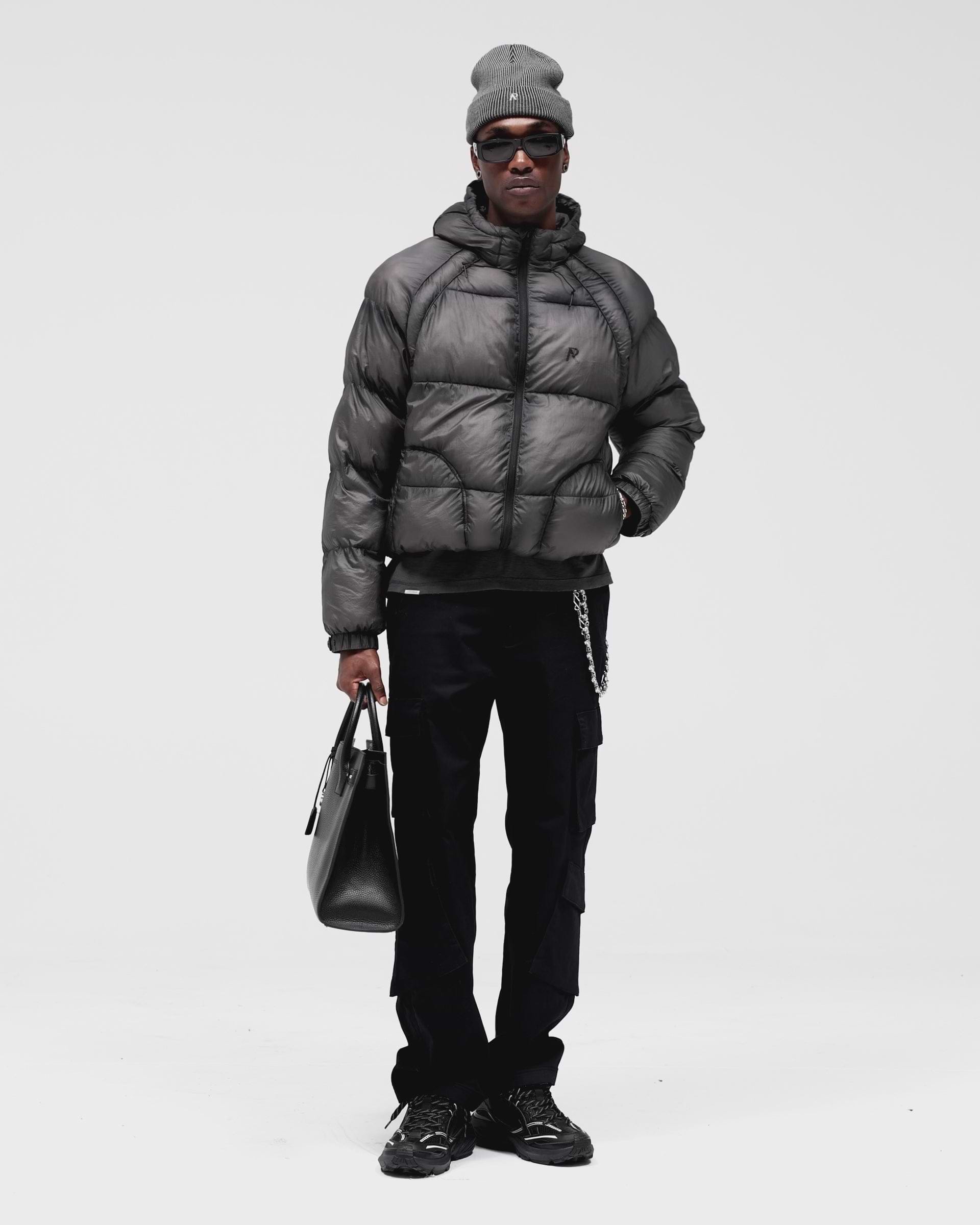 Translucent Black Hooded Puffer | Puffer Jackets | REPRESENT