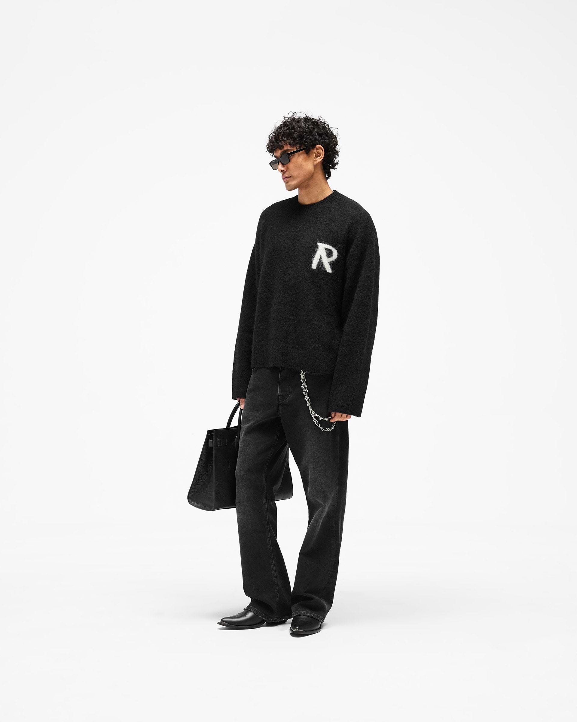Logo Knit Sweater Jet Black | Mens Sweaters | REPRESENT