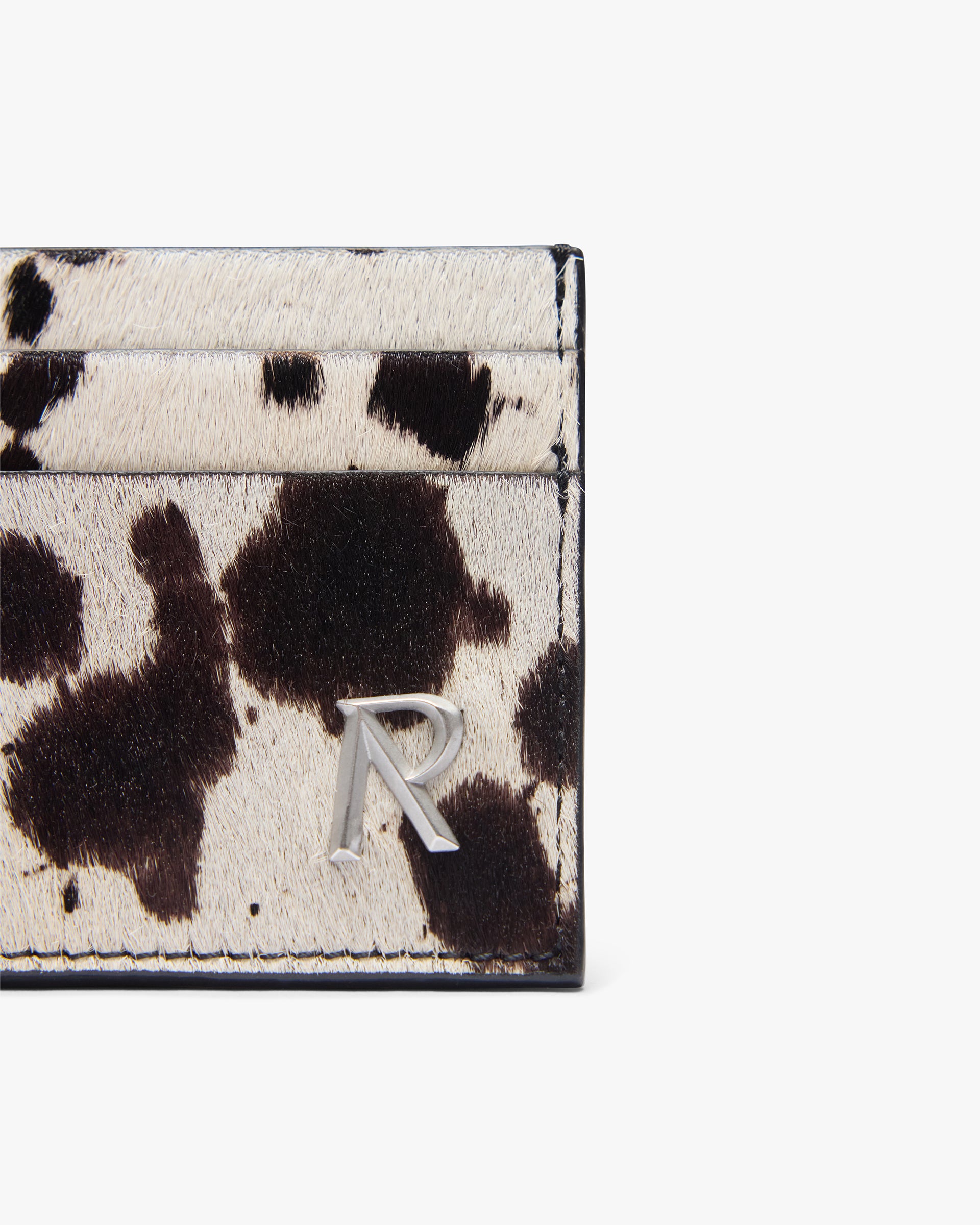 Cowhide Card Holder - Flat White Jet Black