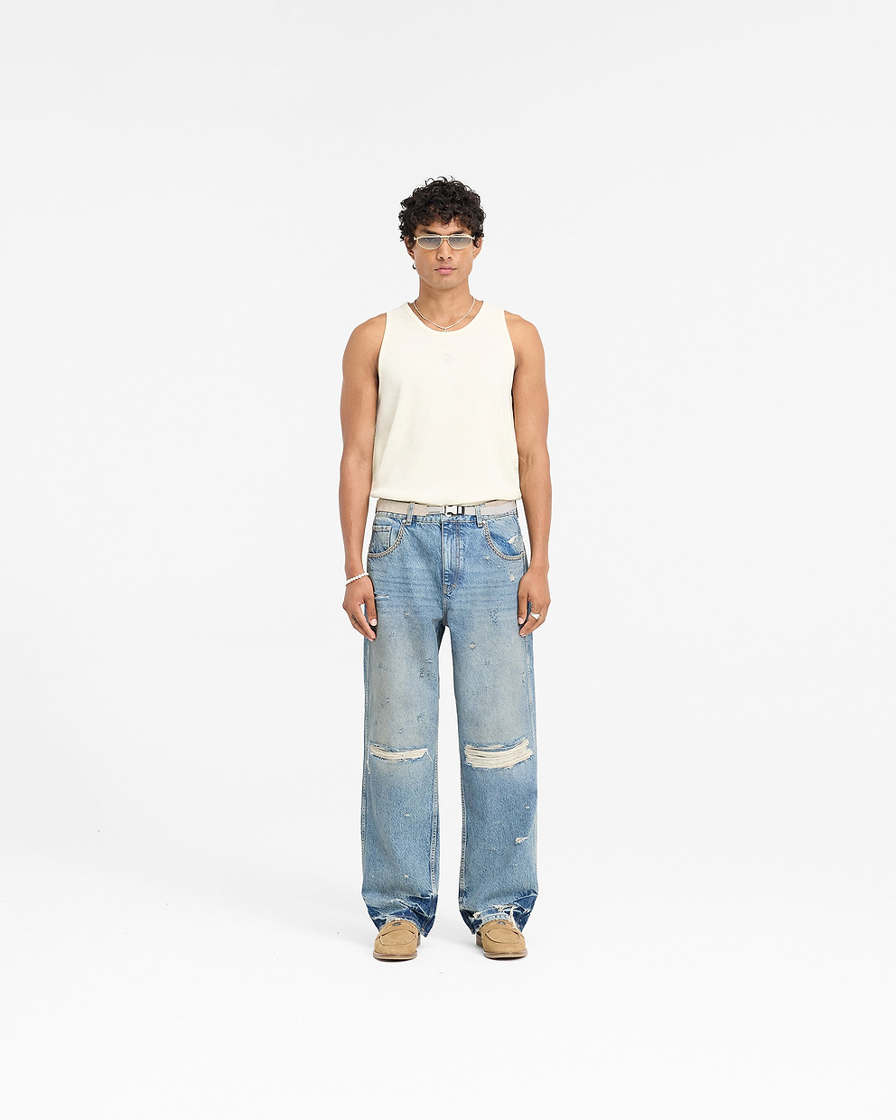 Represent X Duke + Dexter Baggy Denim - Mechanic Blue