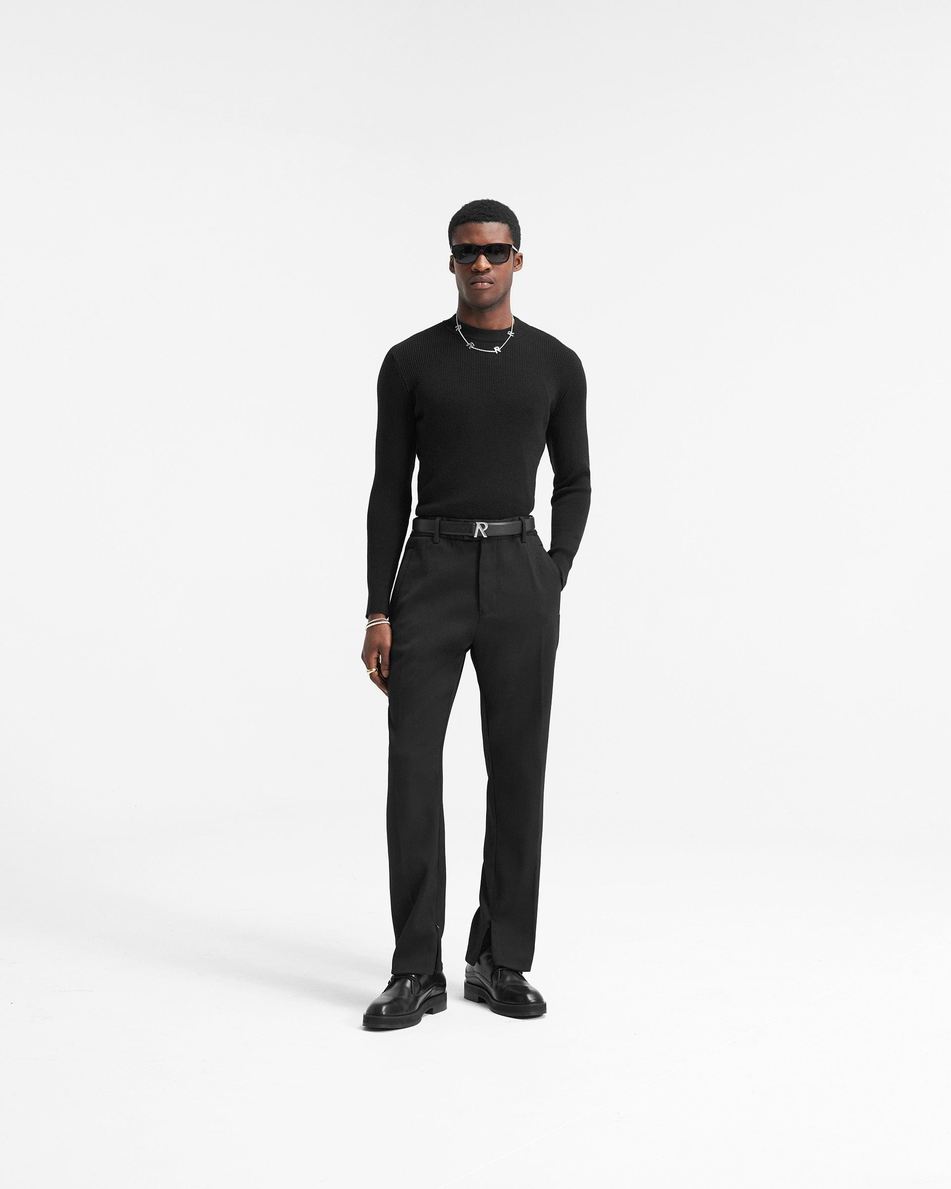 Slim Fit Mock Neck - Jet Black