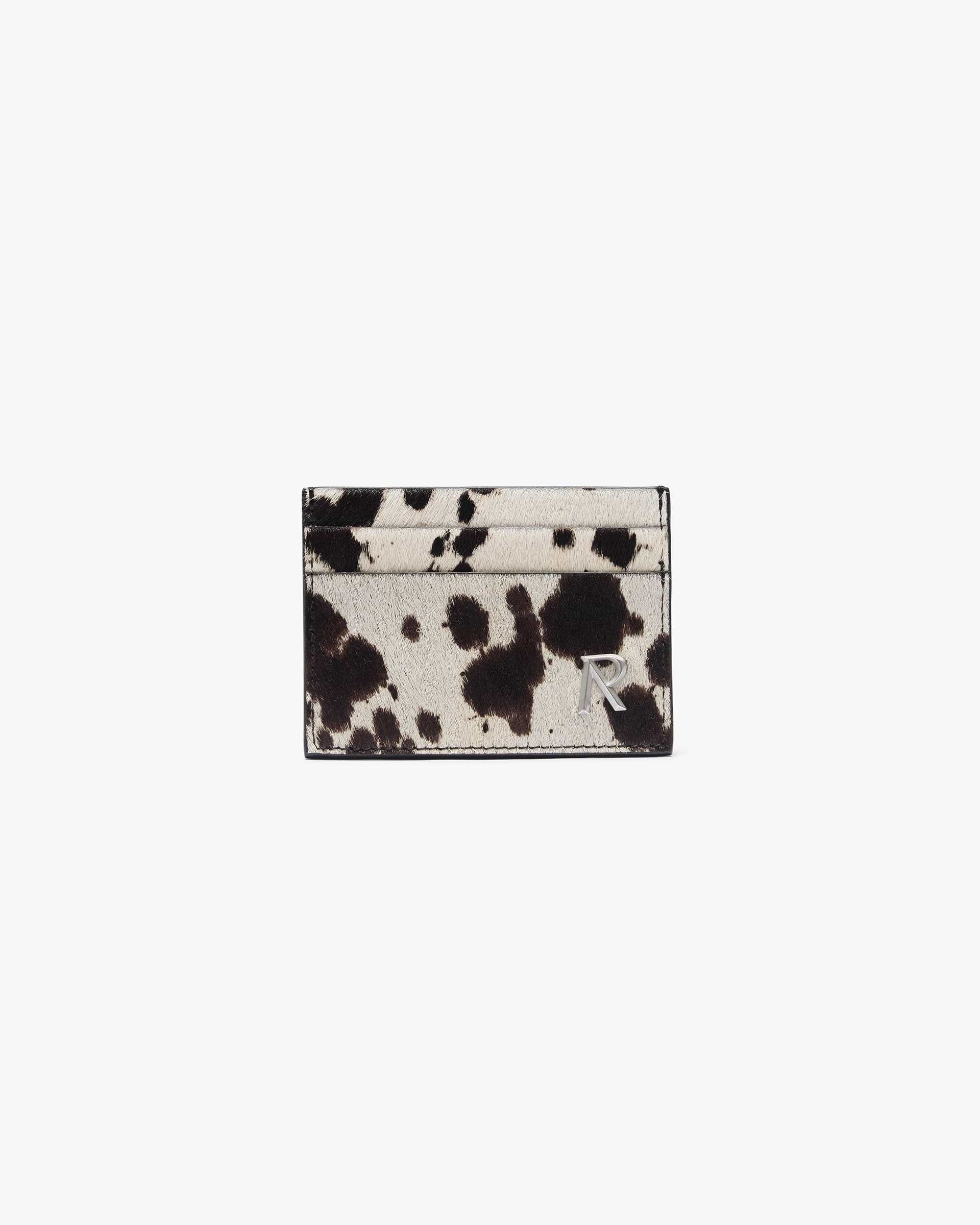 Cowhide Card Holder - Flat White Jet Black
