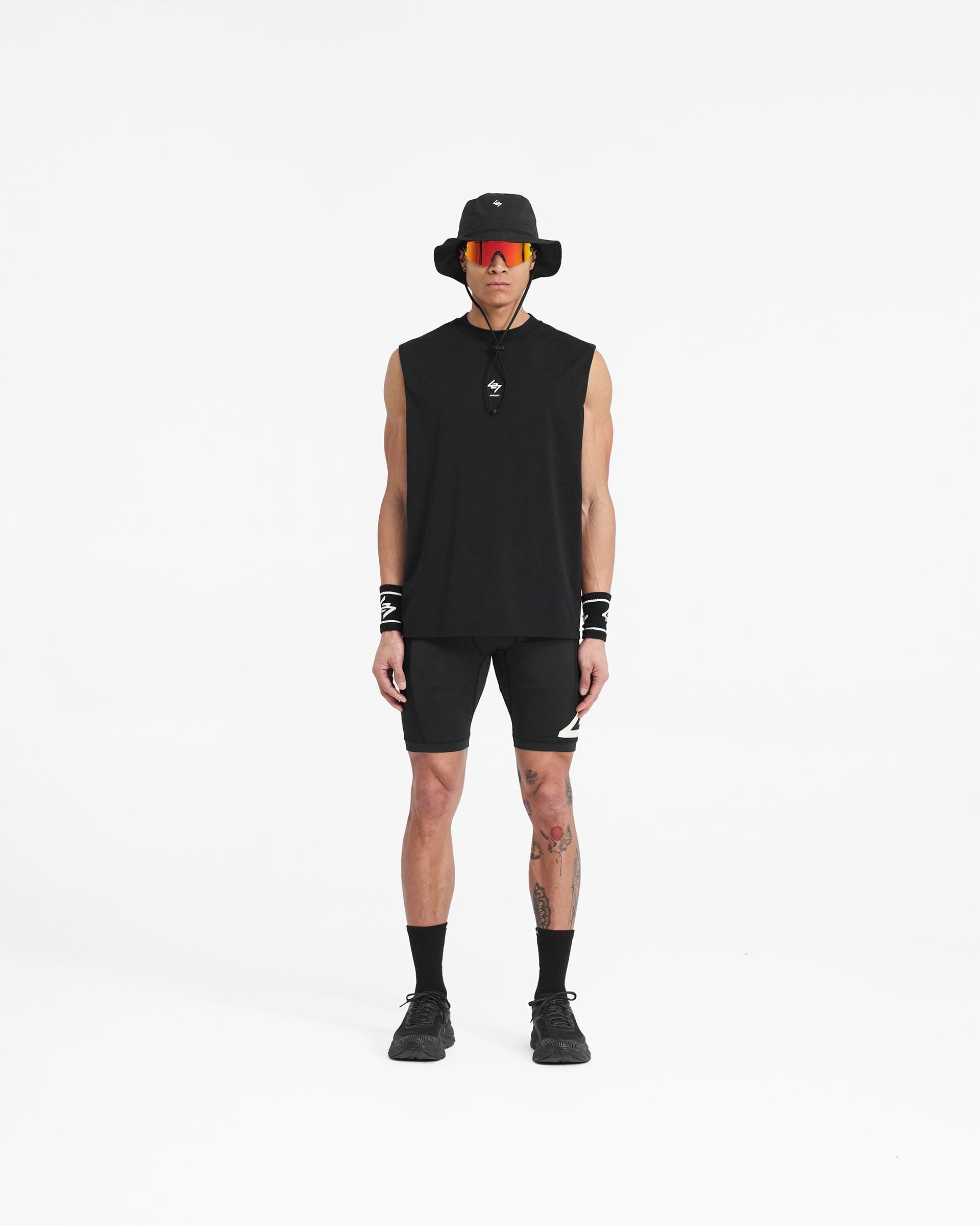 Black Oversized Gym Tank | 247 | REPRESENT