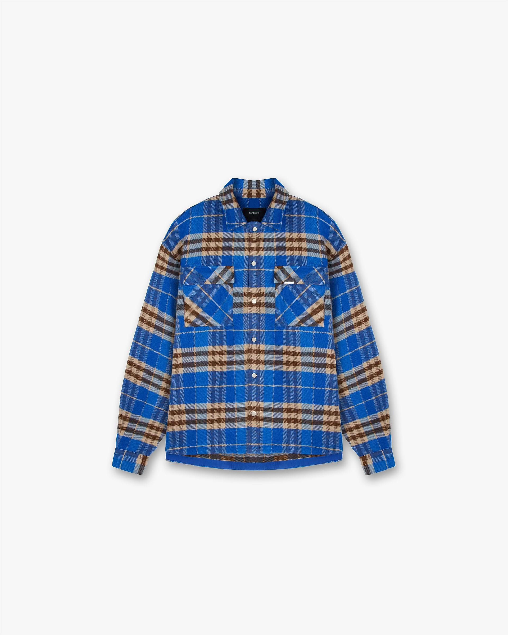 Heavyweight Initial Flannel Shirt - Cobalt