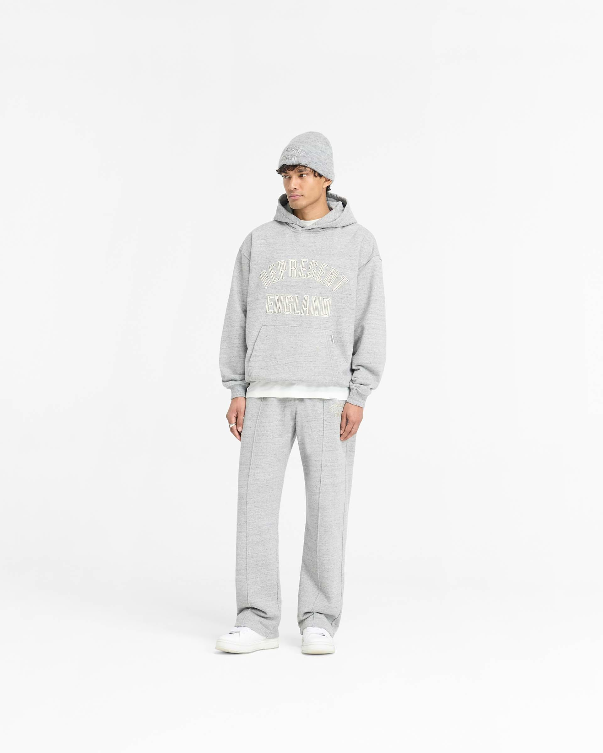 England Applique Hoodie - Grey Marl