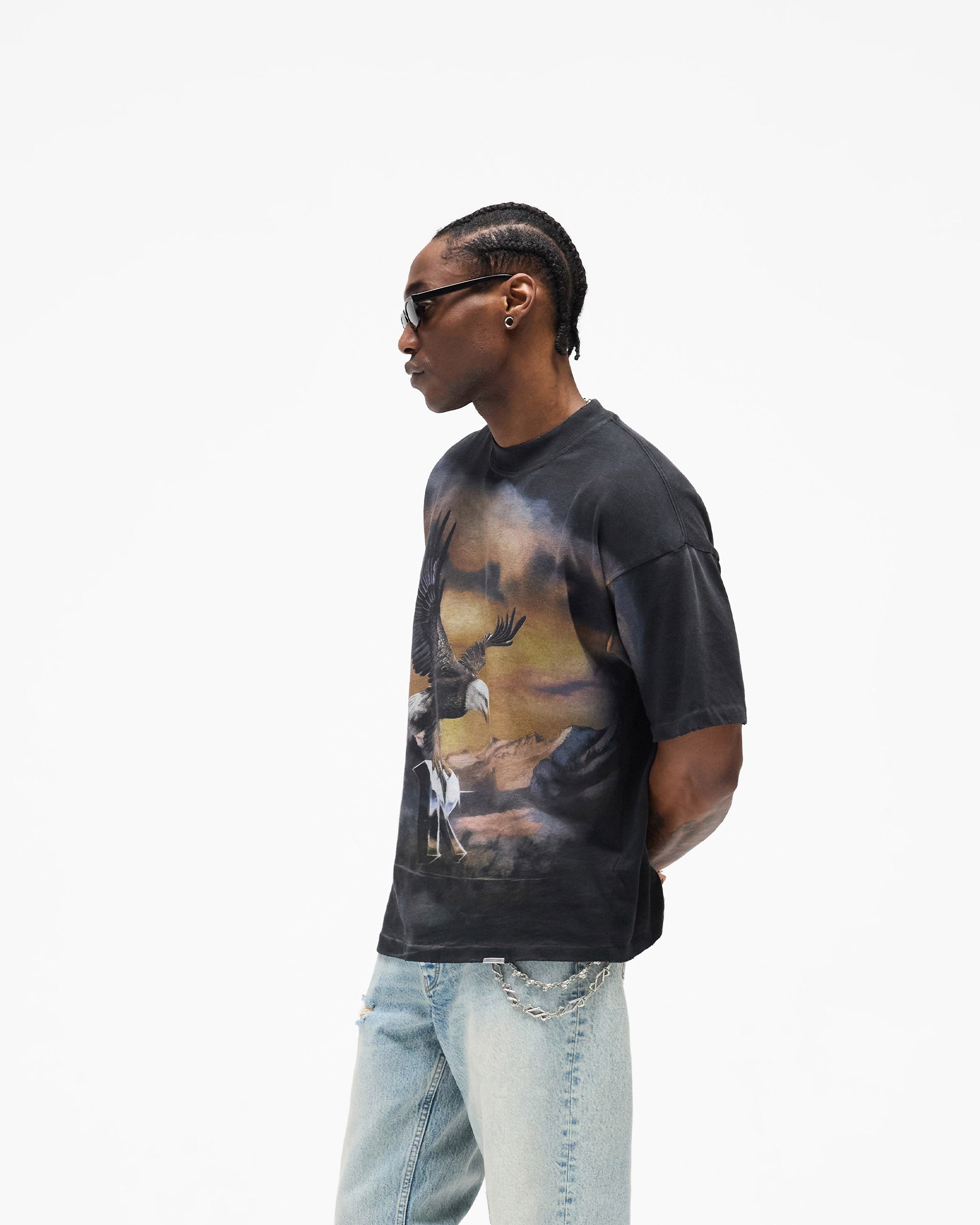 Chrome Flight T-Shirt - Stained Black