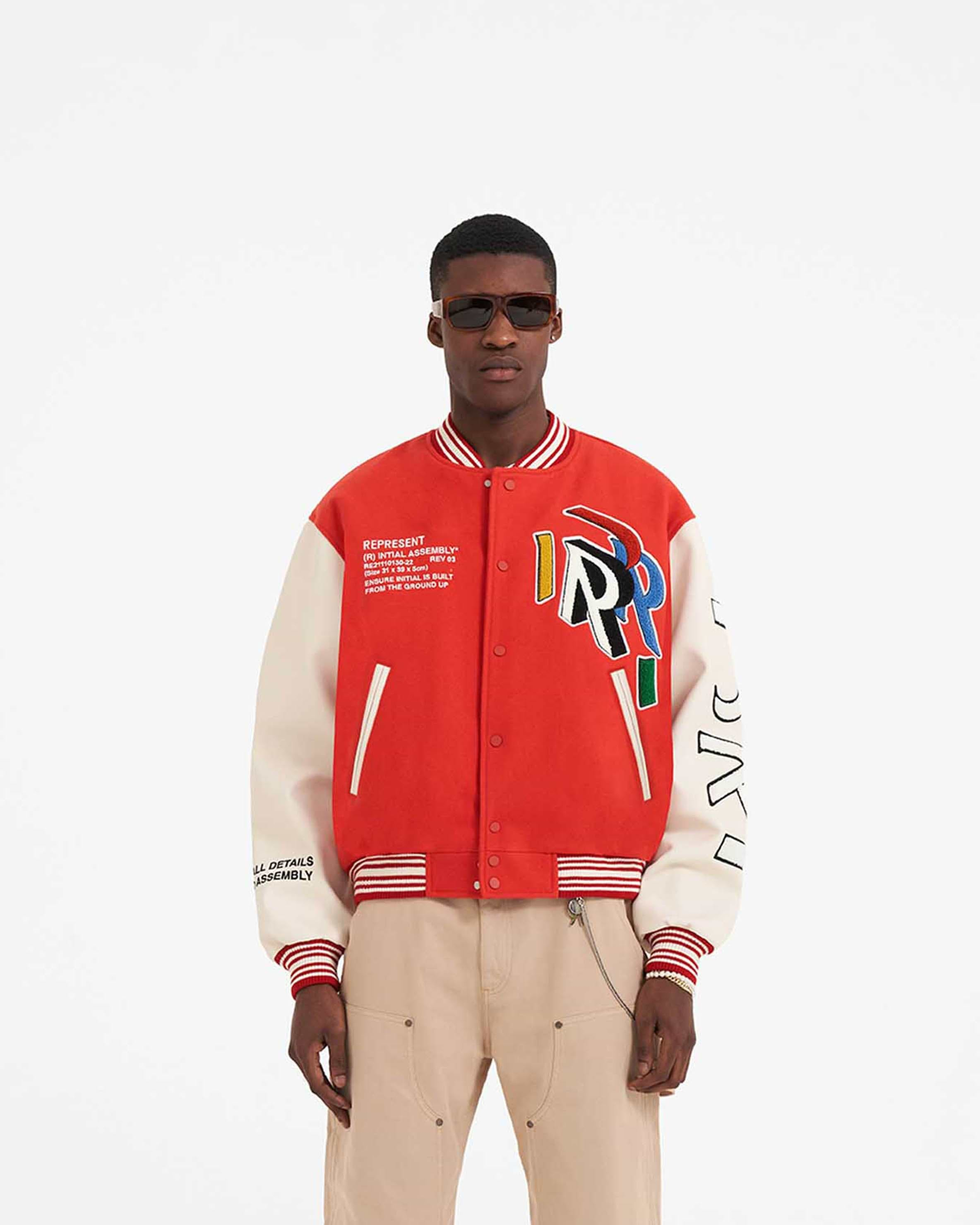 Initial Varsity Jacket | Burnt Red | REPRESENT CLO