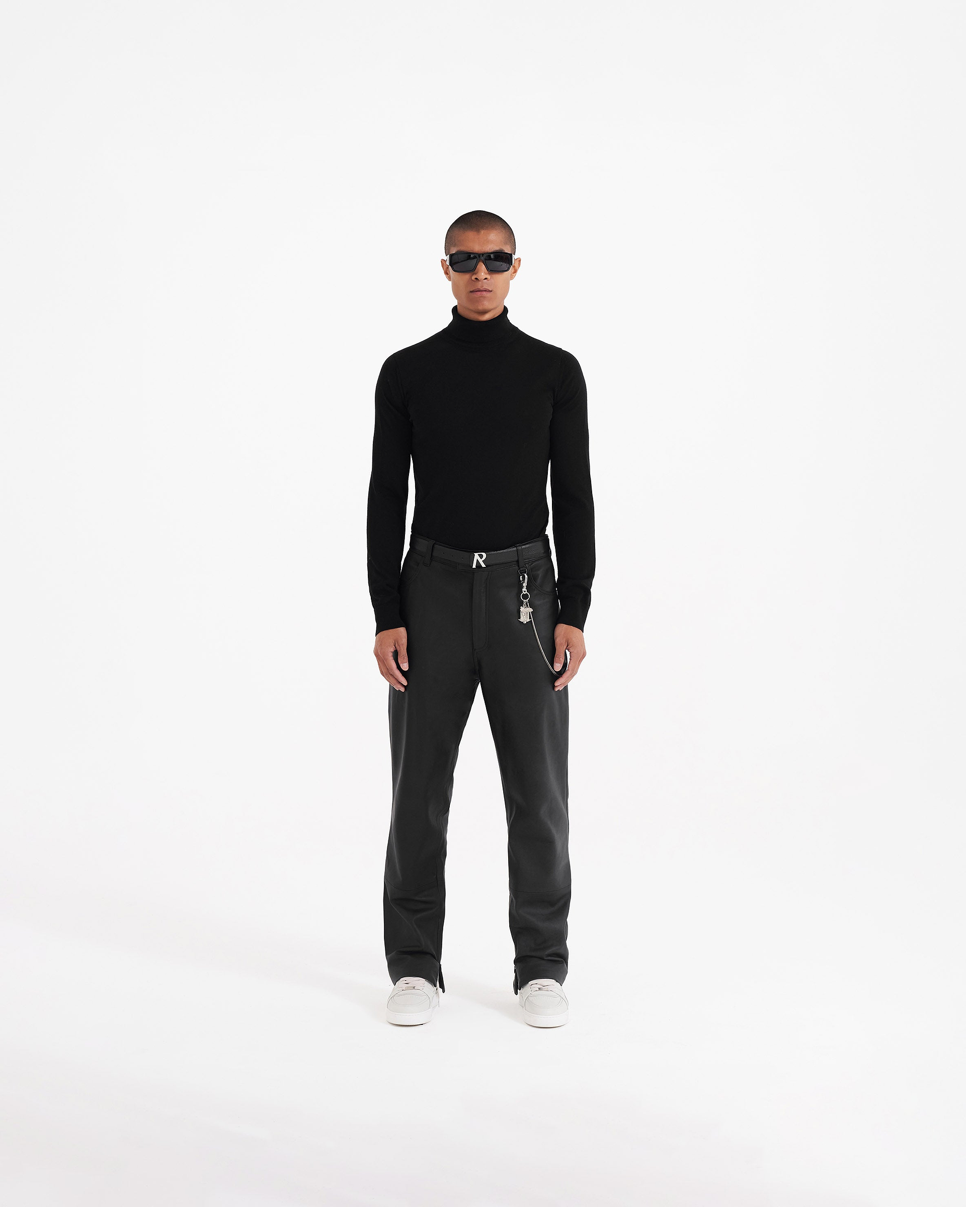 Leather Tailored Pant - Black