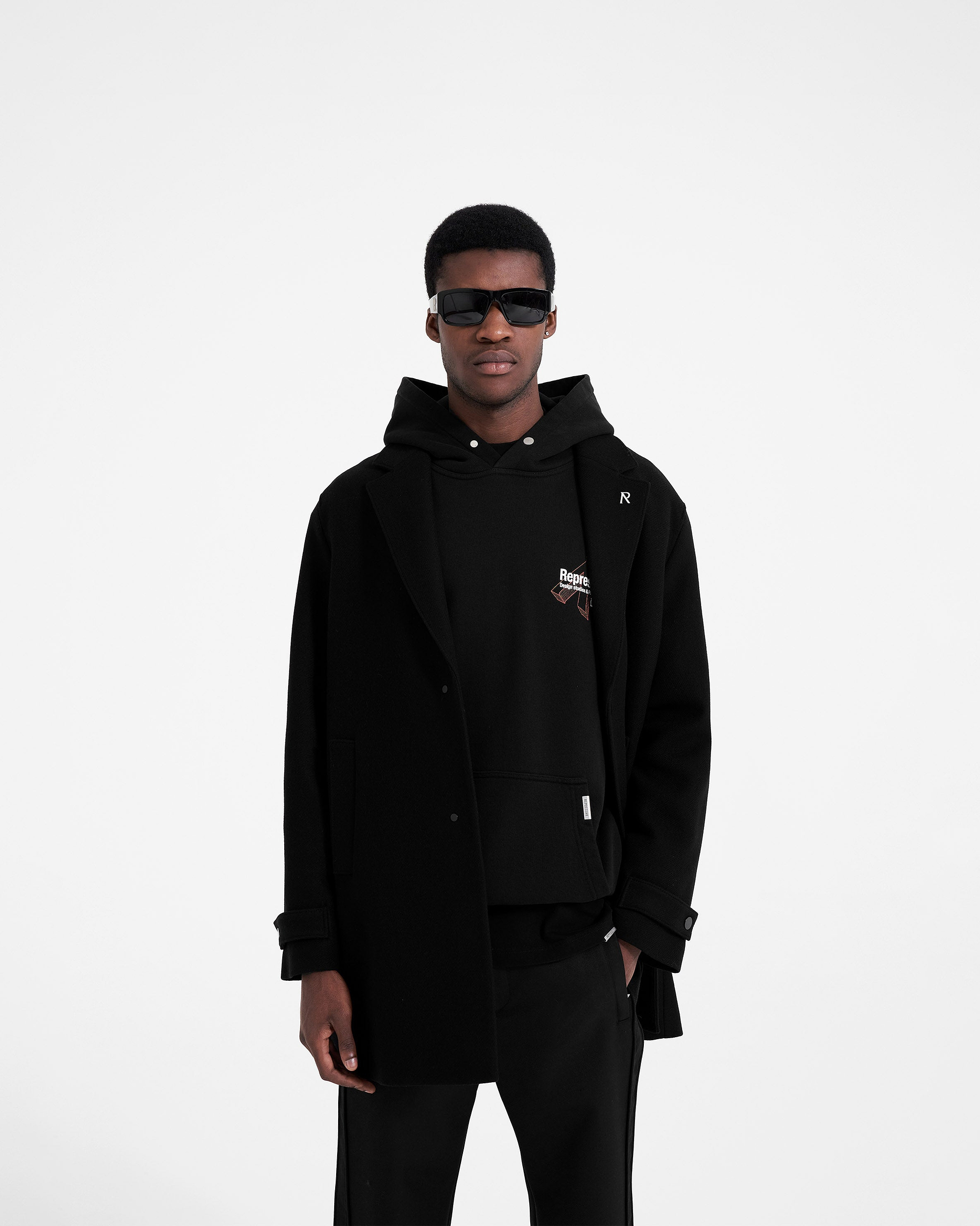 Overcoat | Black Outerwear PRE-SS23 | Represent Clo