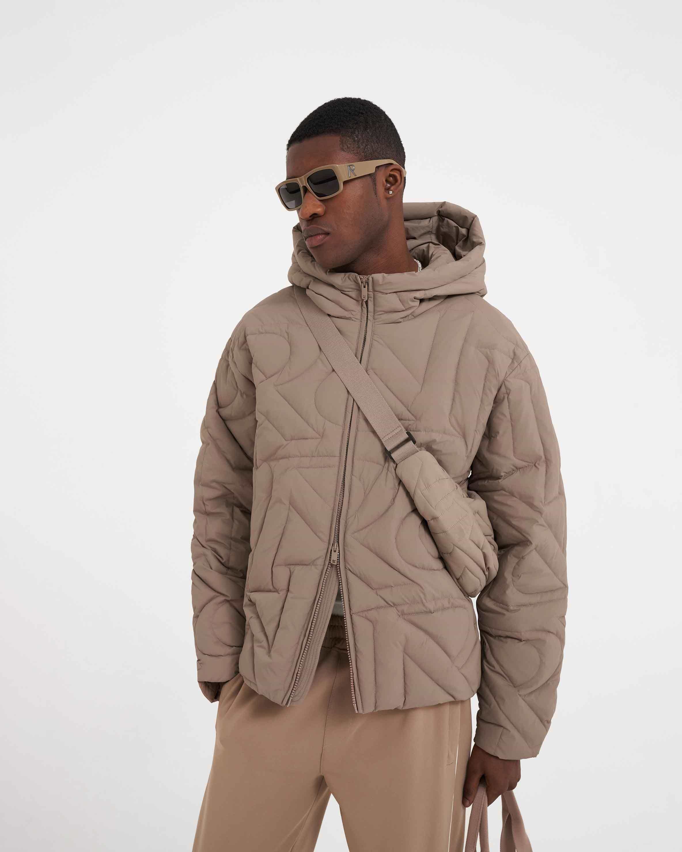Lightweight hooded store puffer coat