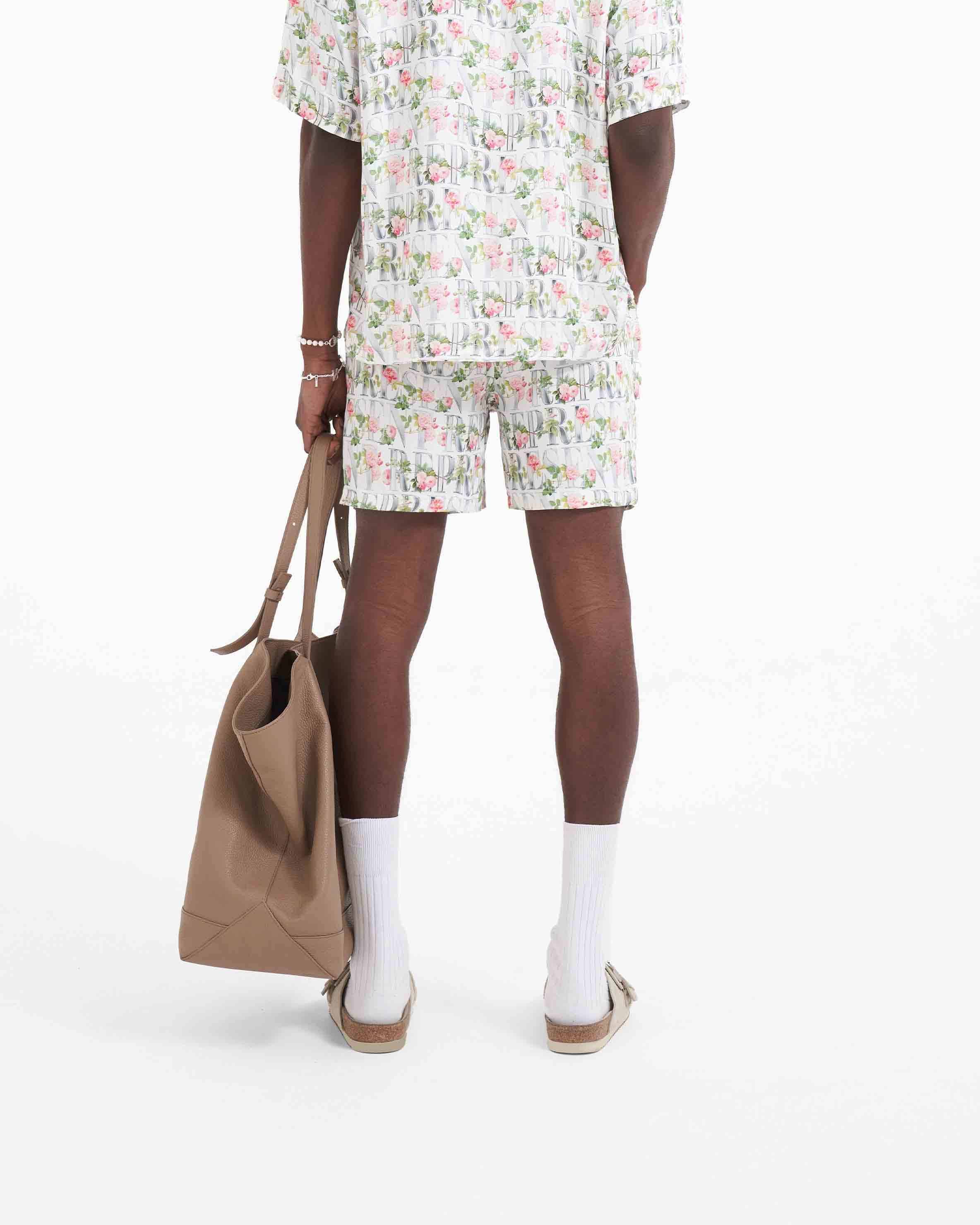 Floral Represent Shorts - Flat White