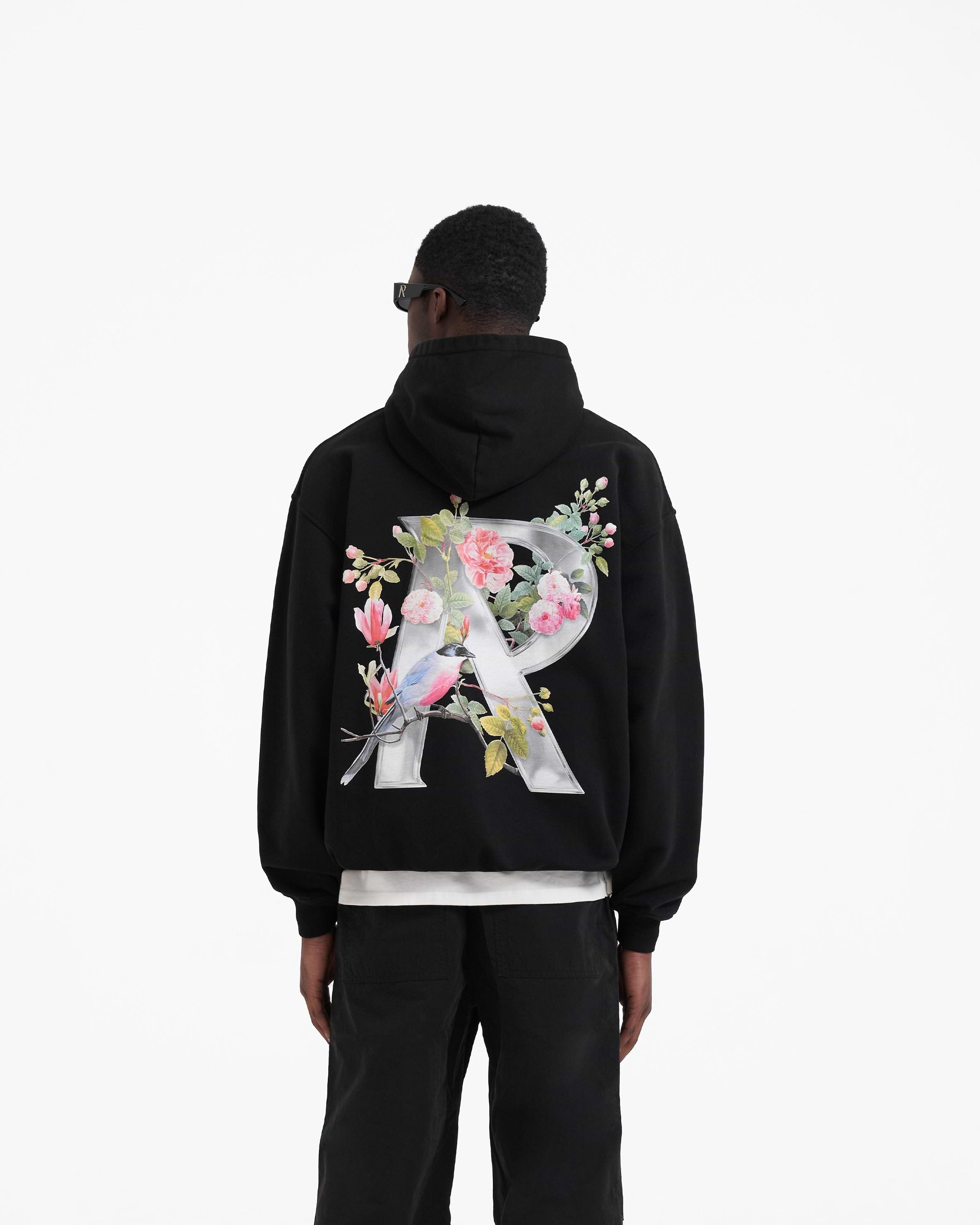 Black shop floral hoodie