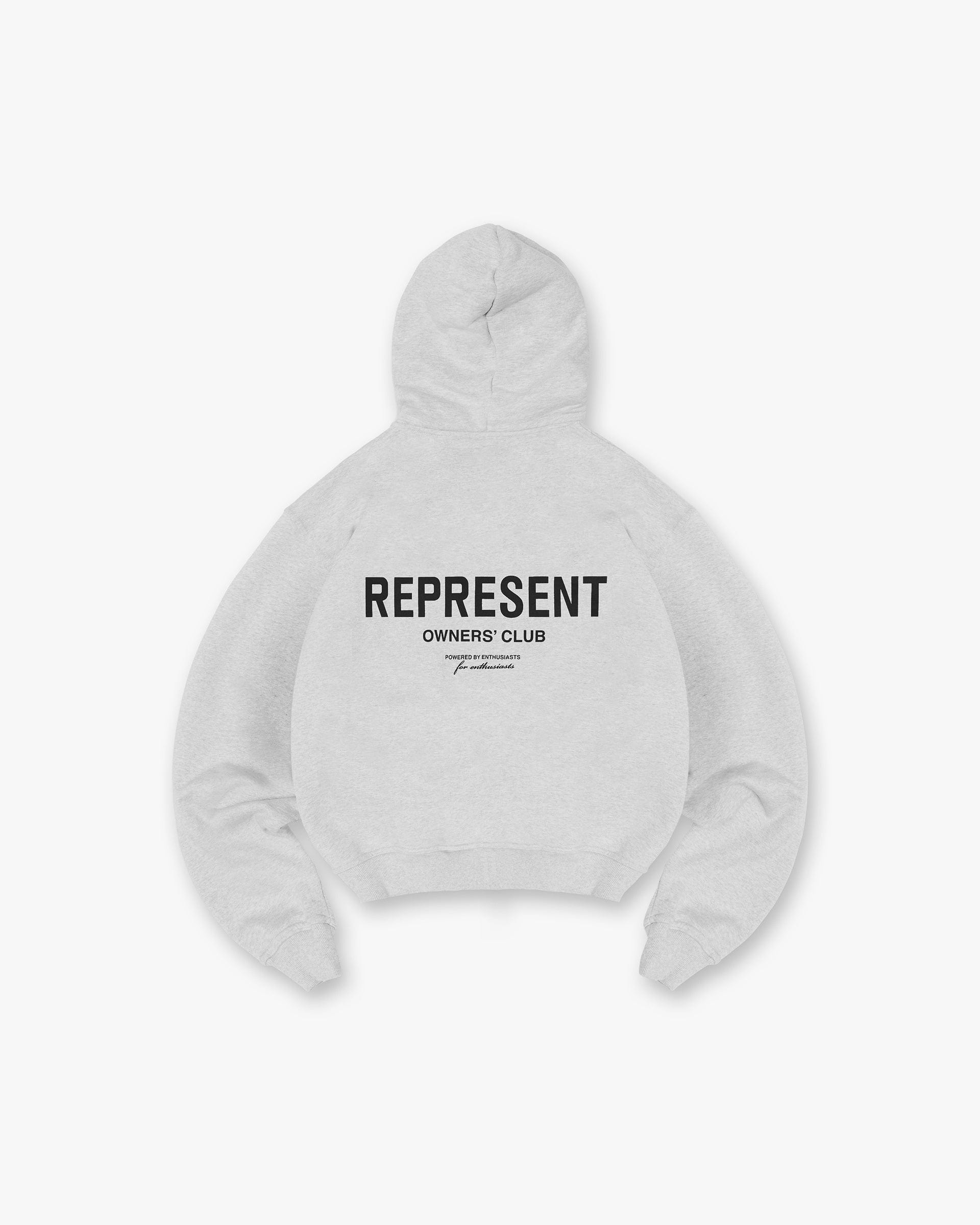 Represent Owners Club Zip Hoodie - Ash Grey