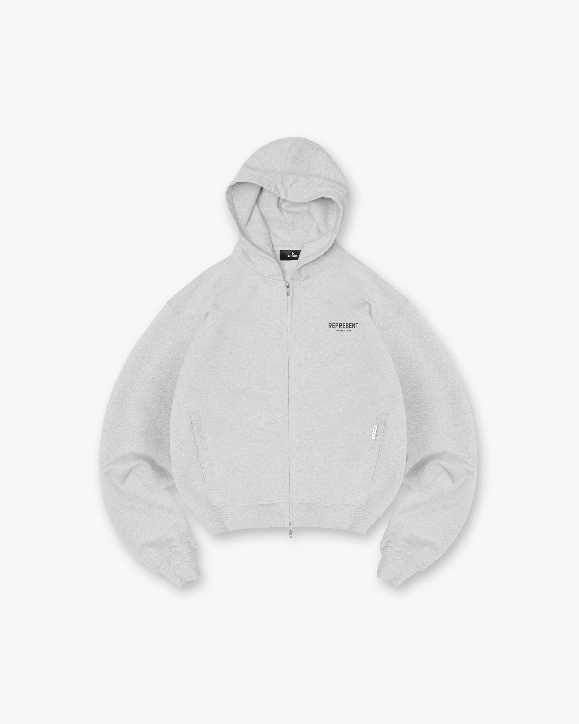Represent Owners Club Zip Hoodie - Ash Grey