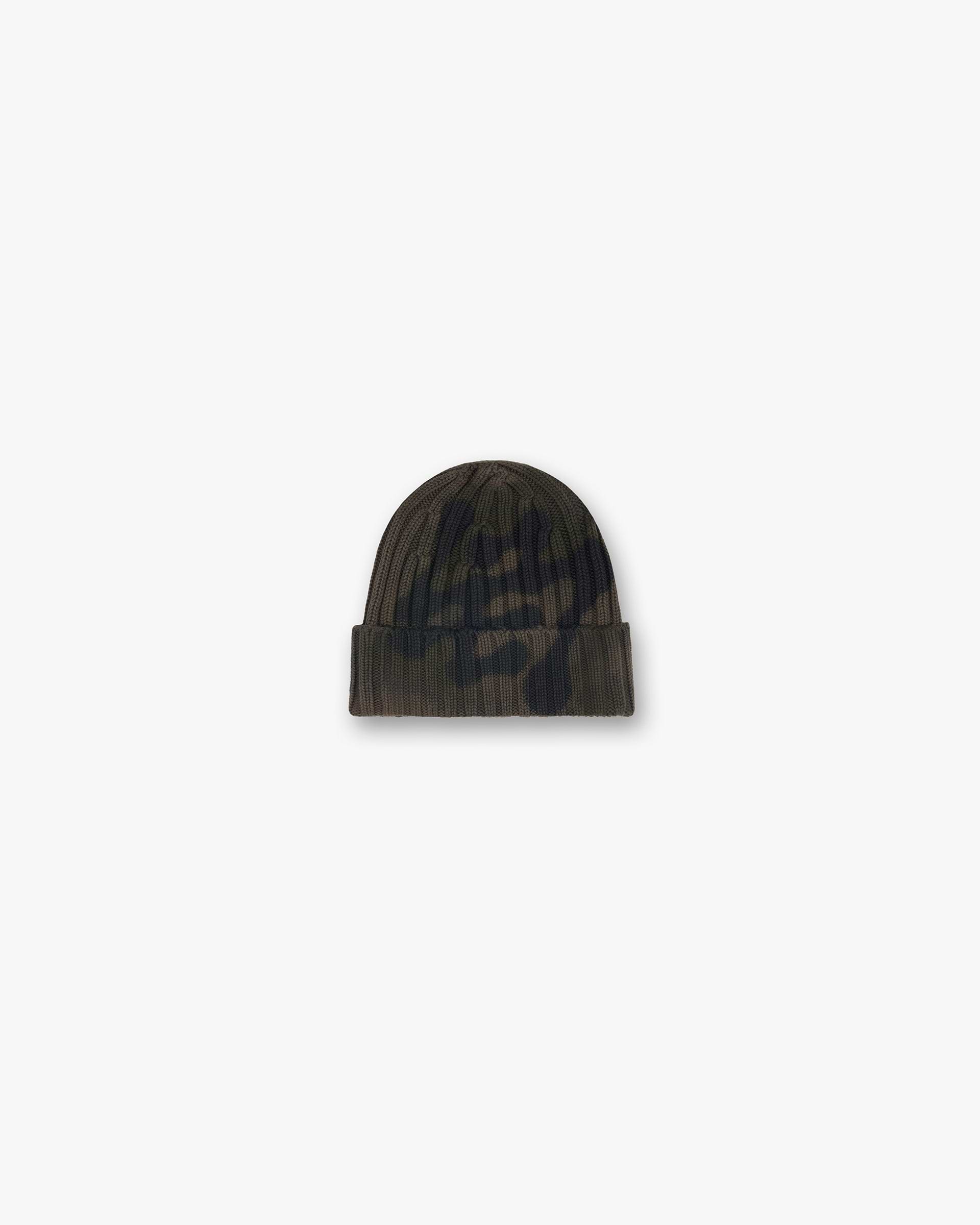 Front product image of a mens brown beanie on a plain white background | 247 Heavy Rib Beanie in Terrain | Heavy ribbed beanie | 247 Accessories | Represent Clo