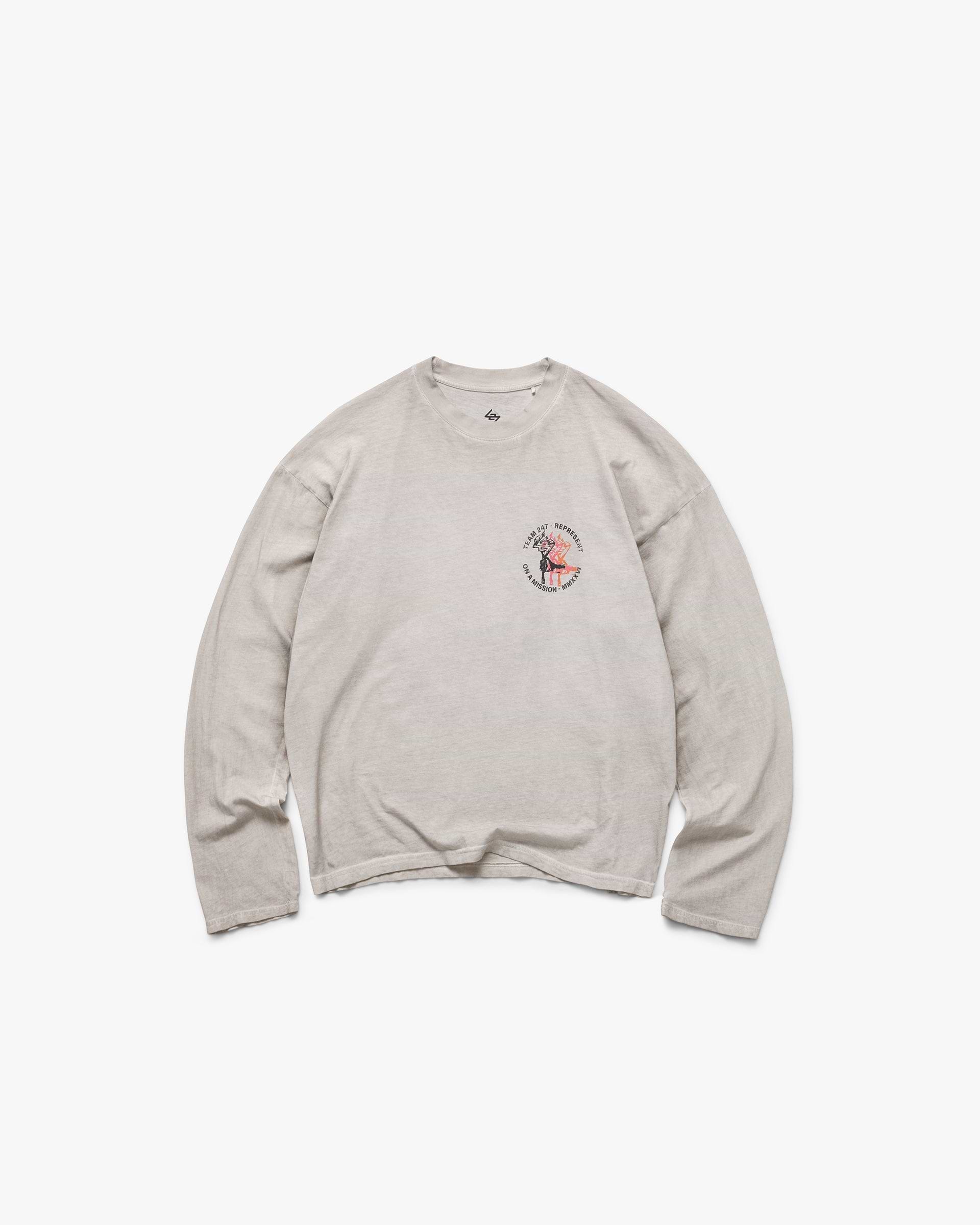 247 Torch Boxy Long Sleeve T-Shirt - Bleach Wash