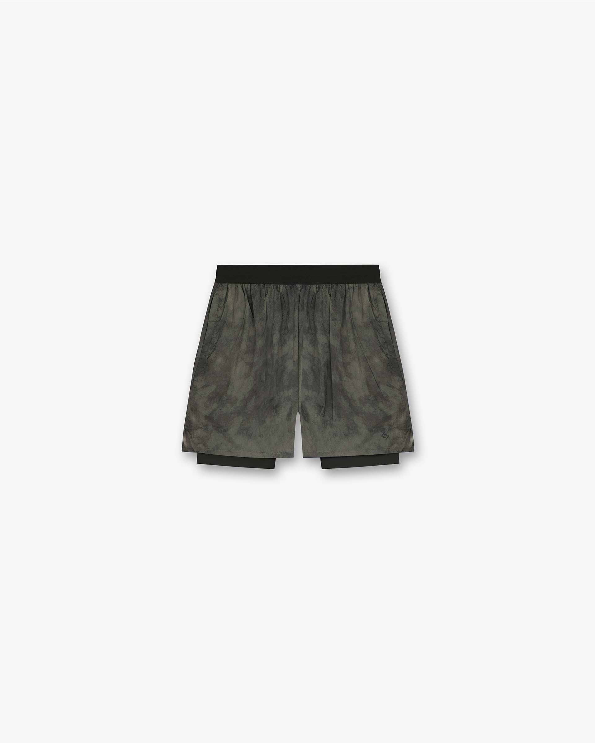 Front product image of mens grey shorts on a plain white background | 247 Trail Short in Terrain | Lightweight breathable trail shorts | 247 Shorts | Represent Clo