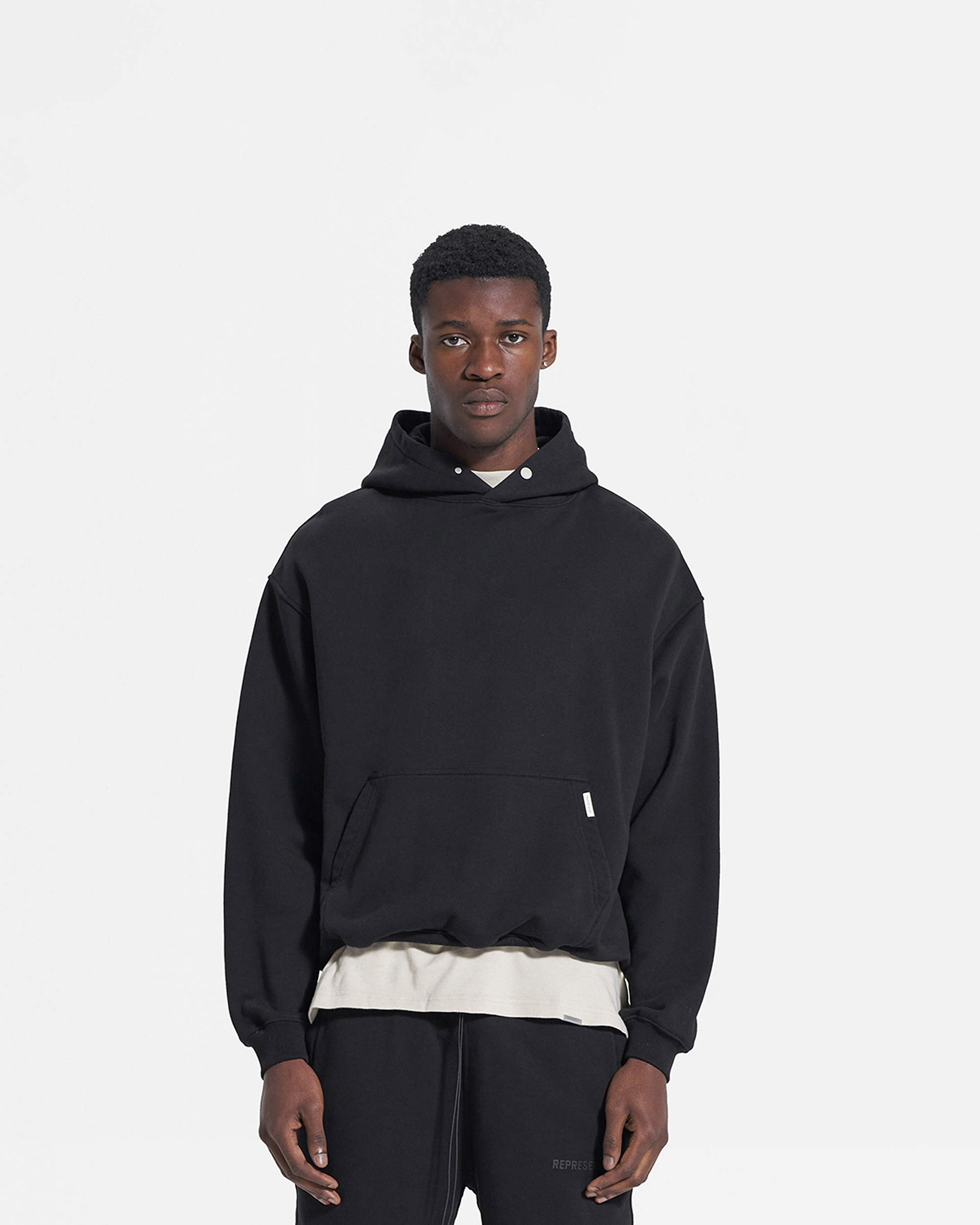 Blank Hoodie | Jet Black Hoodies BLANKS | Represent Clo
