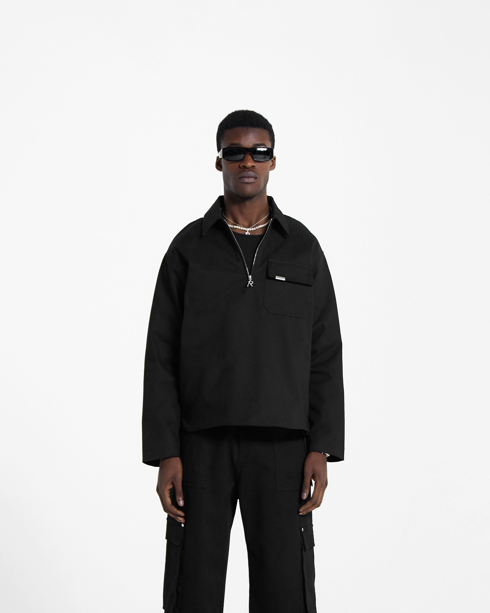 Quilted Pullover Shirt | Black Shirts FW23 | Represent Clo