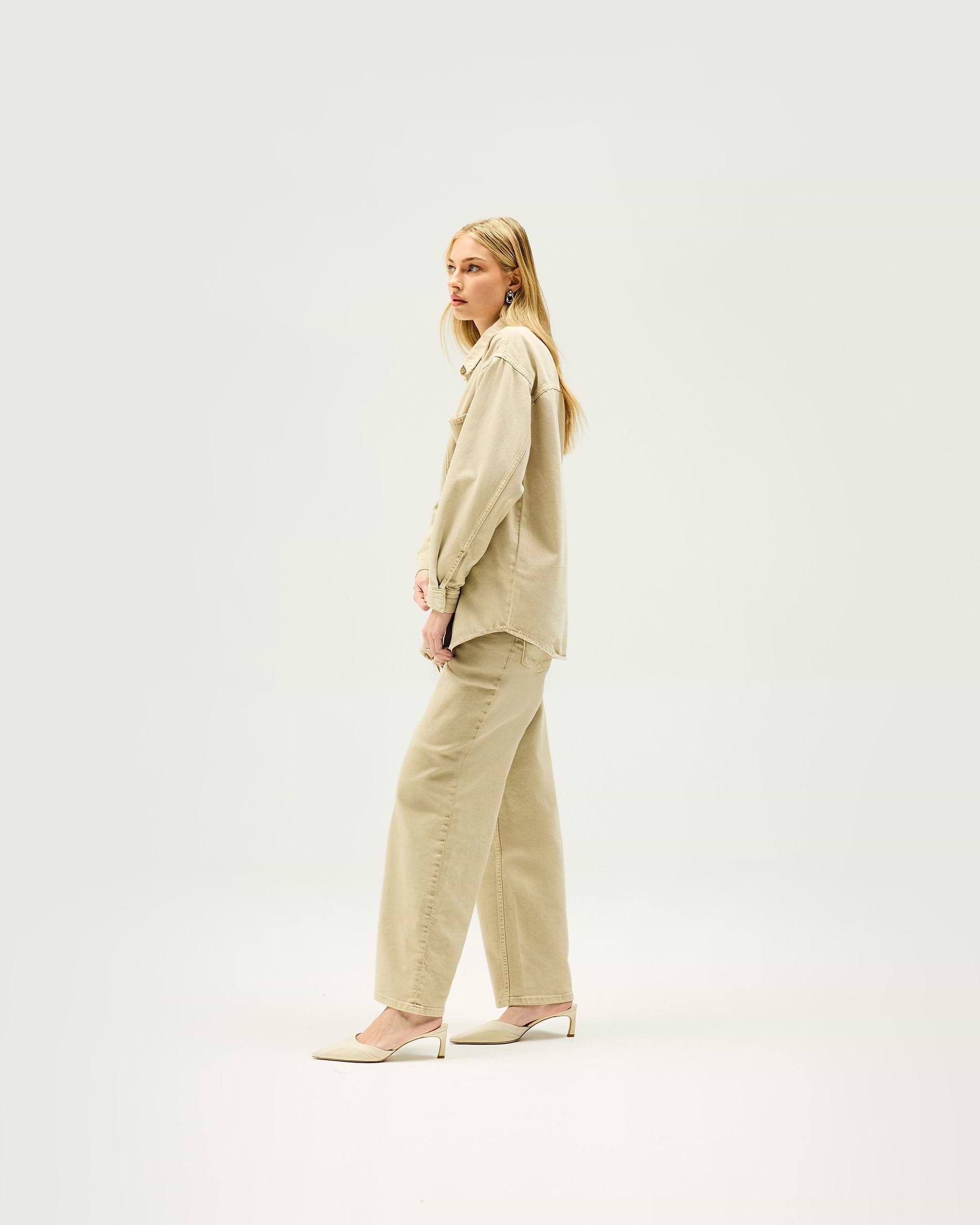 Denim Overshirt - Iced Latte