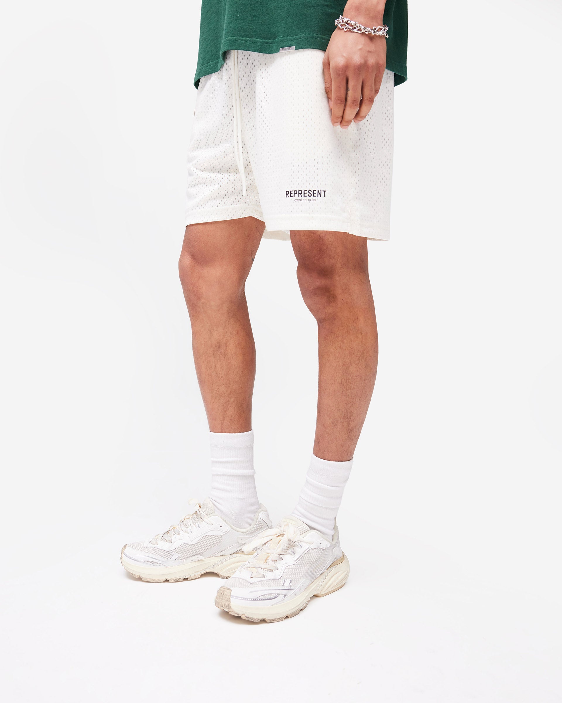 Represent Owners Club Mesh Shorts - Flat White