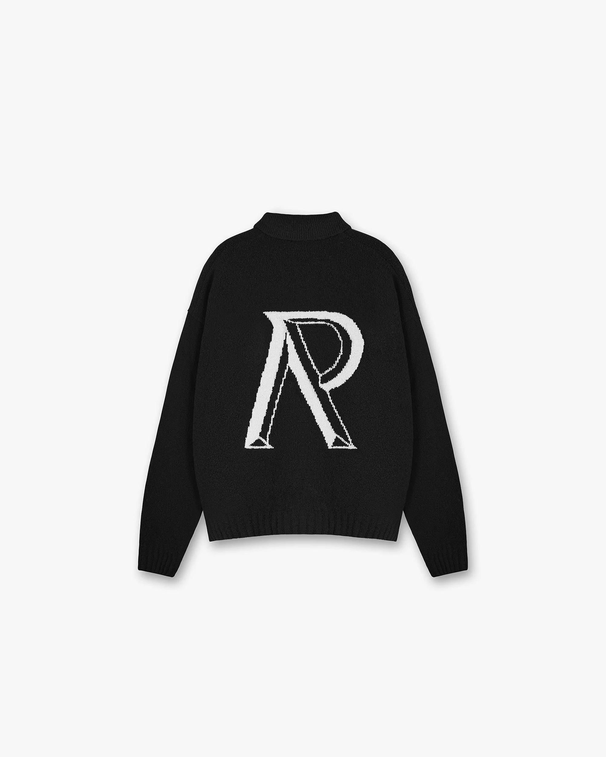 Initial Boucle Polo | Jet Black Knitwear FW23 | Represent Clo
