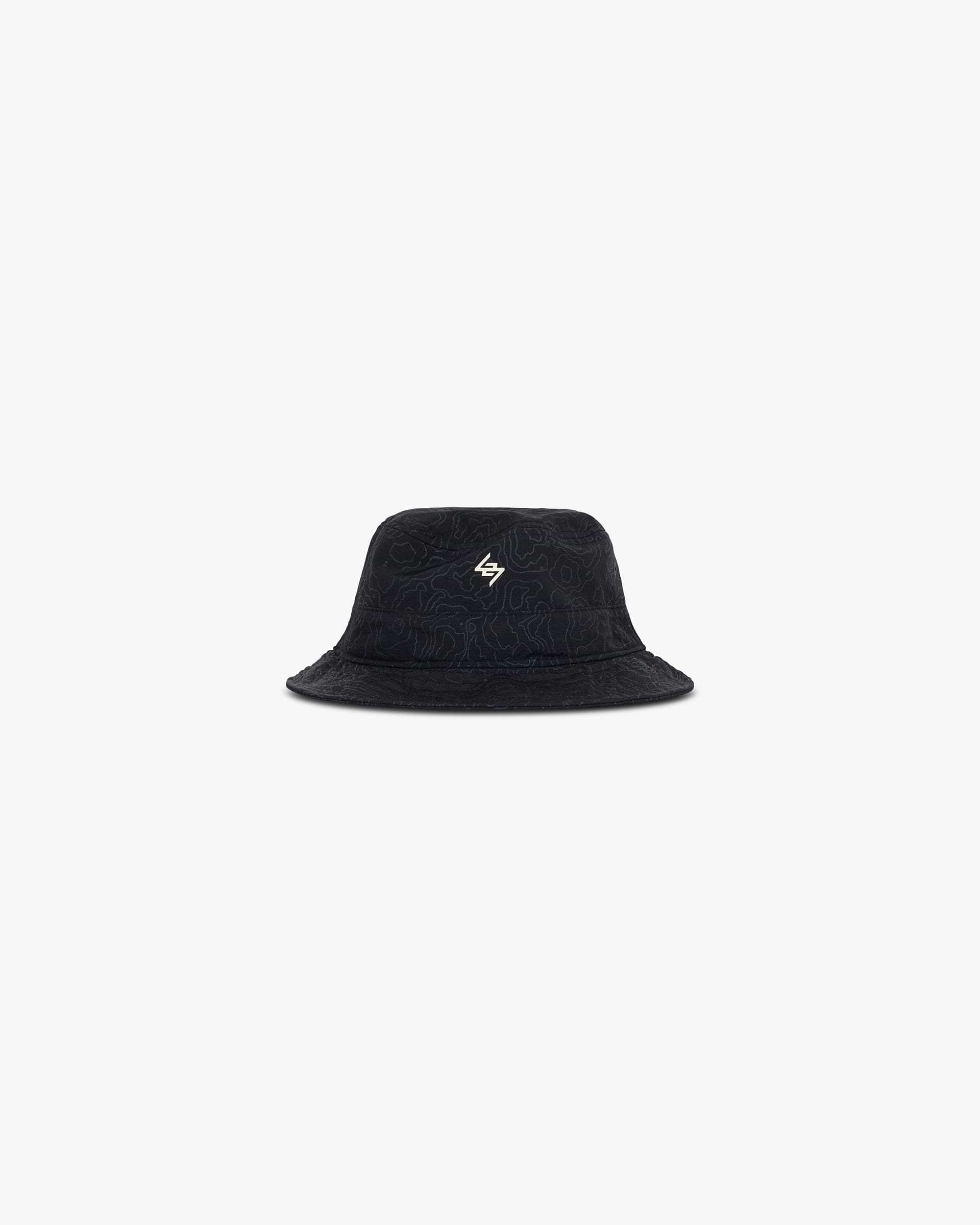 Front product image of a mens grey bucket hat on a plain white background | 247 Contour Bucket Hat in Black | Cotton washed bucket hat | 247 Accessories | Represent Clo