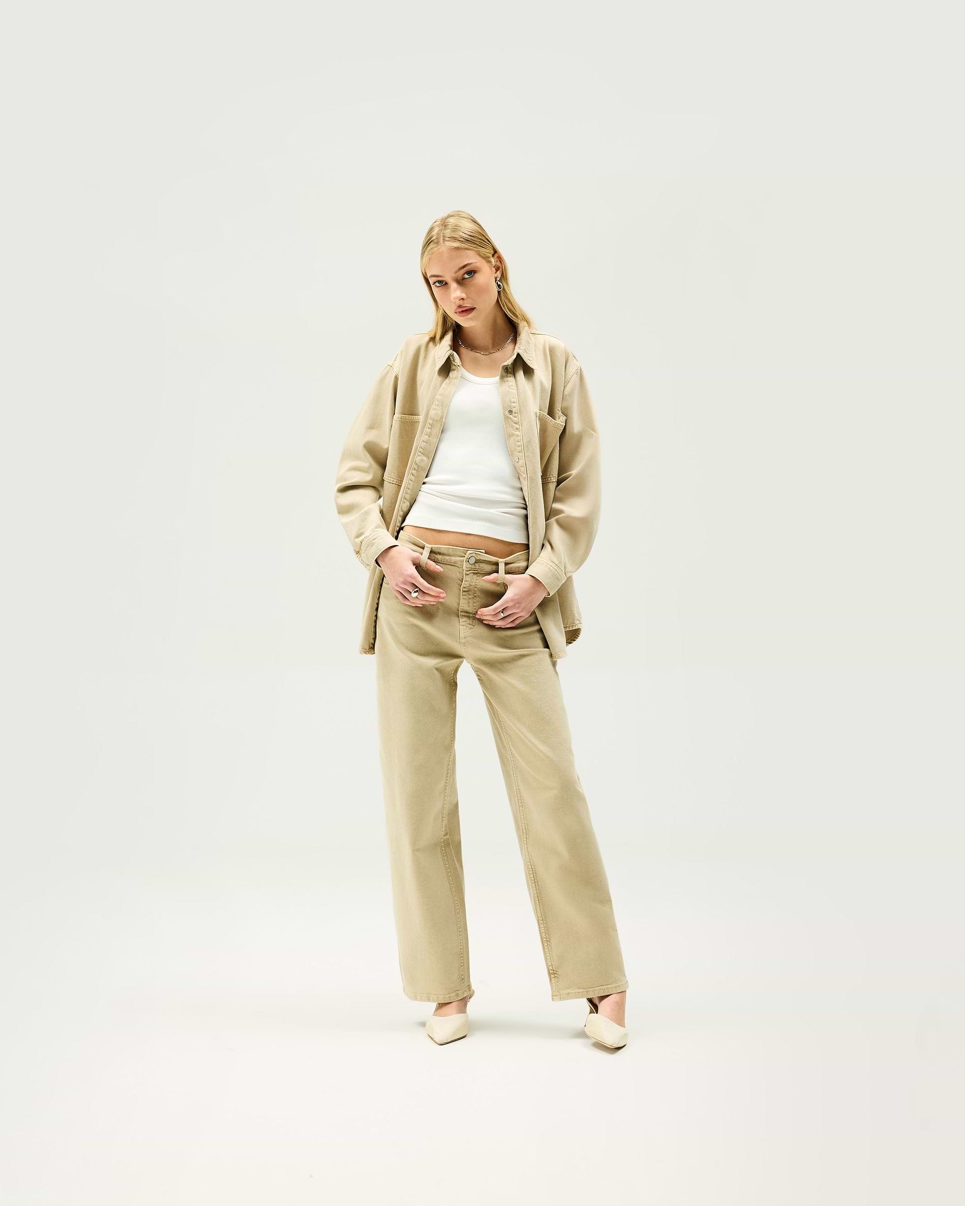 Denim Overshirt - Iced Latte