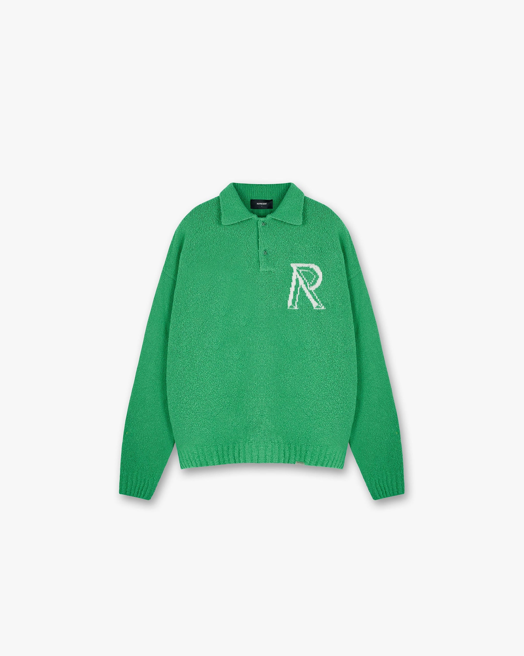 Initial Boucle Polo | Island Green Knitwear FW23 | Represent Clo