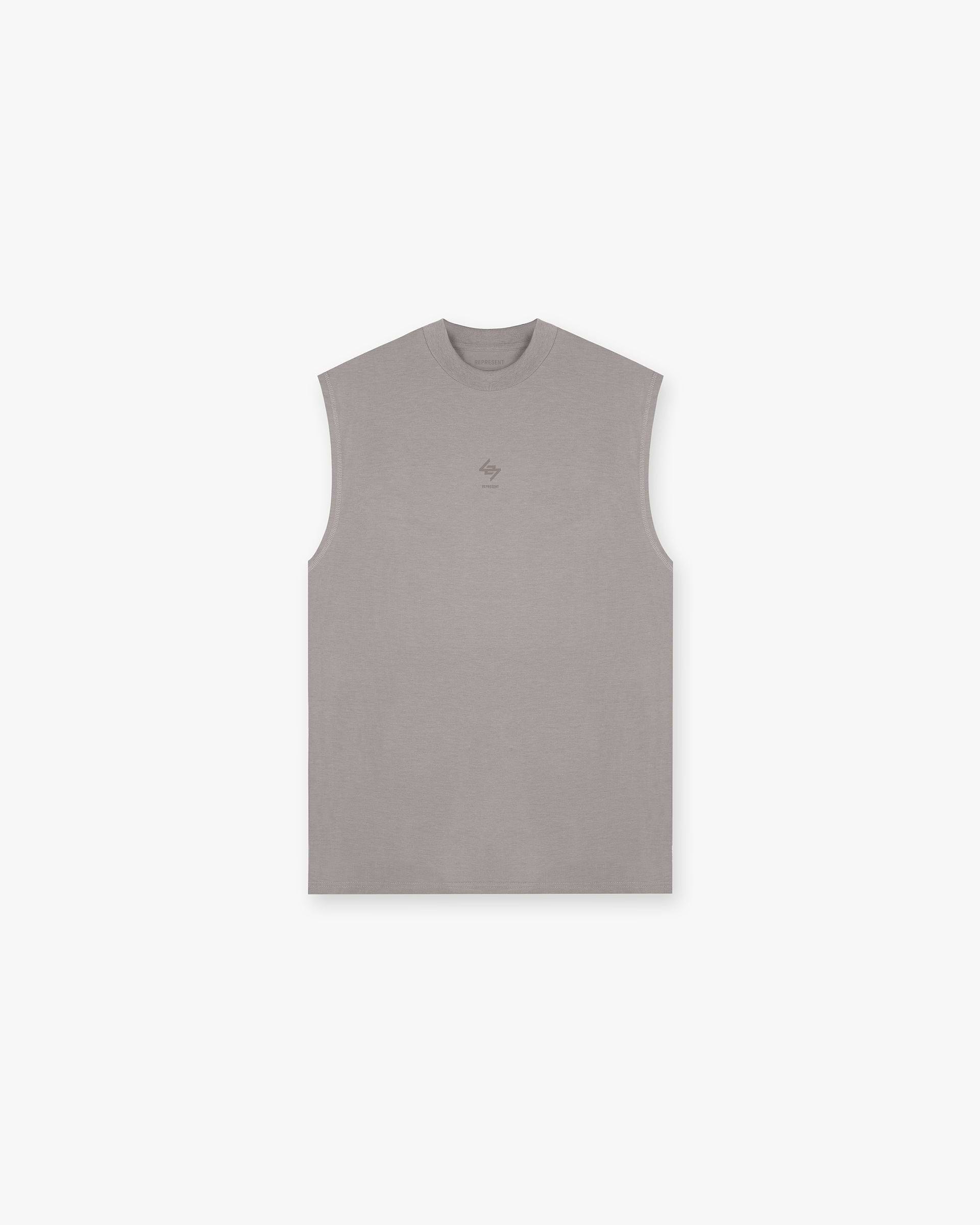 Front product image of a mens grey oversized tank on a plain white background | 247 Oversized Tank in Cinder | Oversized tank top | 247 T-Shirts | Represent Clo