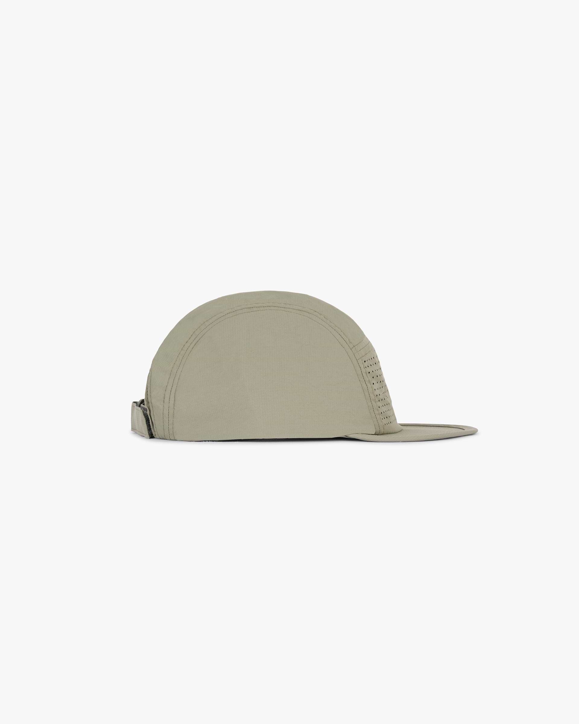 Back product image of a mens khaki cap on a plain white background | 247 Ripstop Cap in Khaki Lilac | Durable ripstop 5-panel cap with adjustable fit | 247 Accessories | Represent Clo
