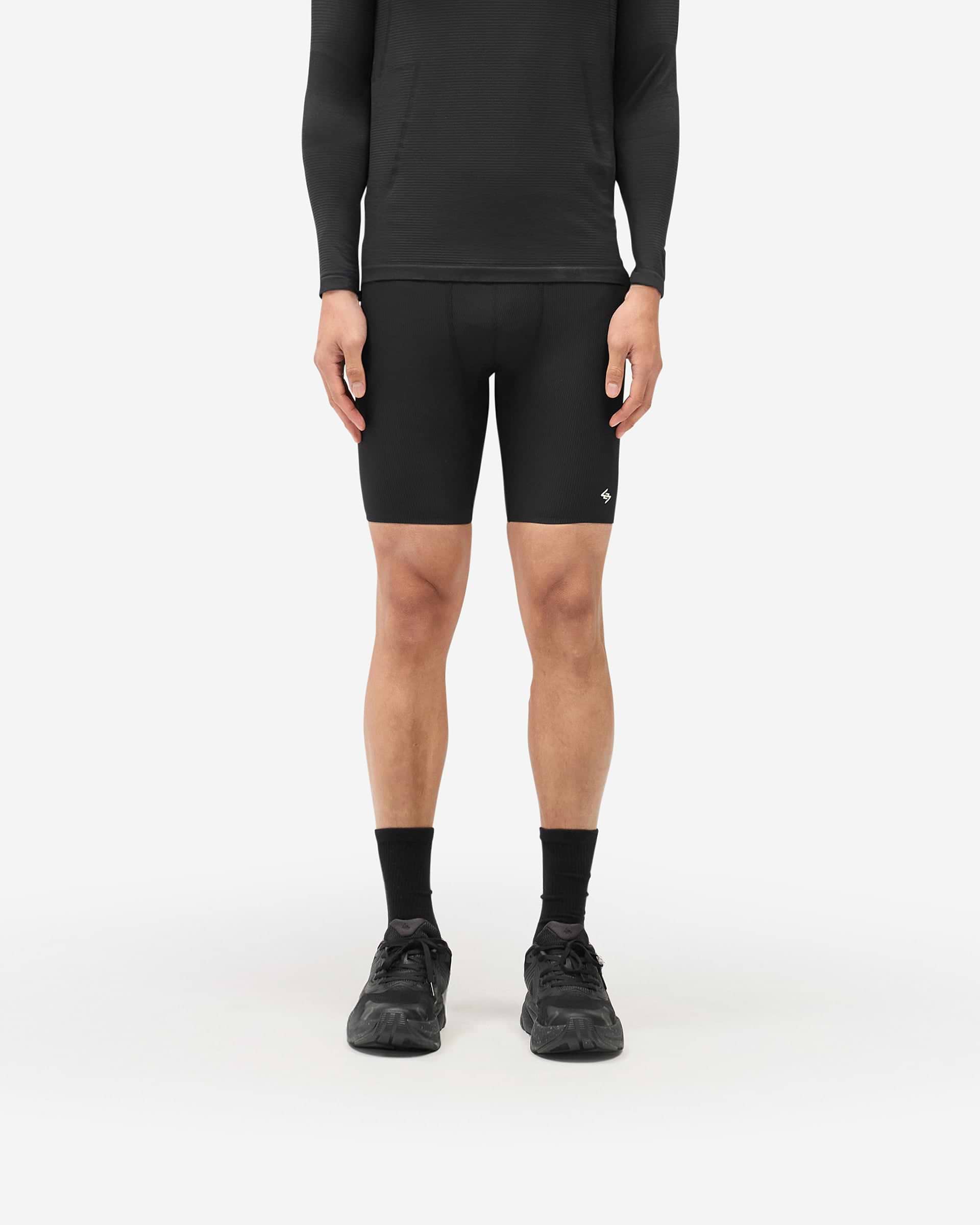 247 Ribbed Half Tight - Black
