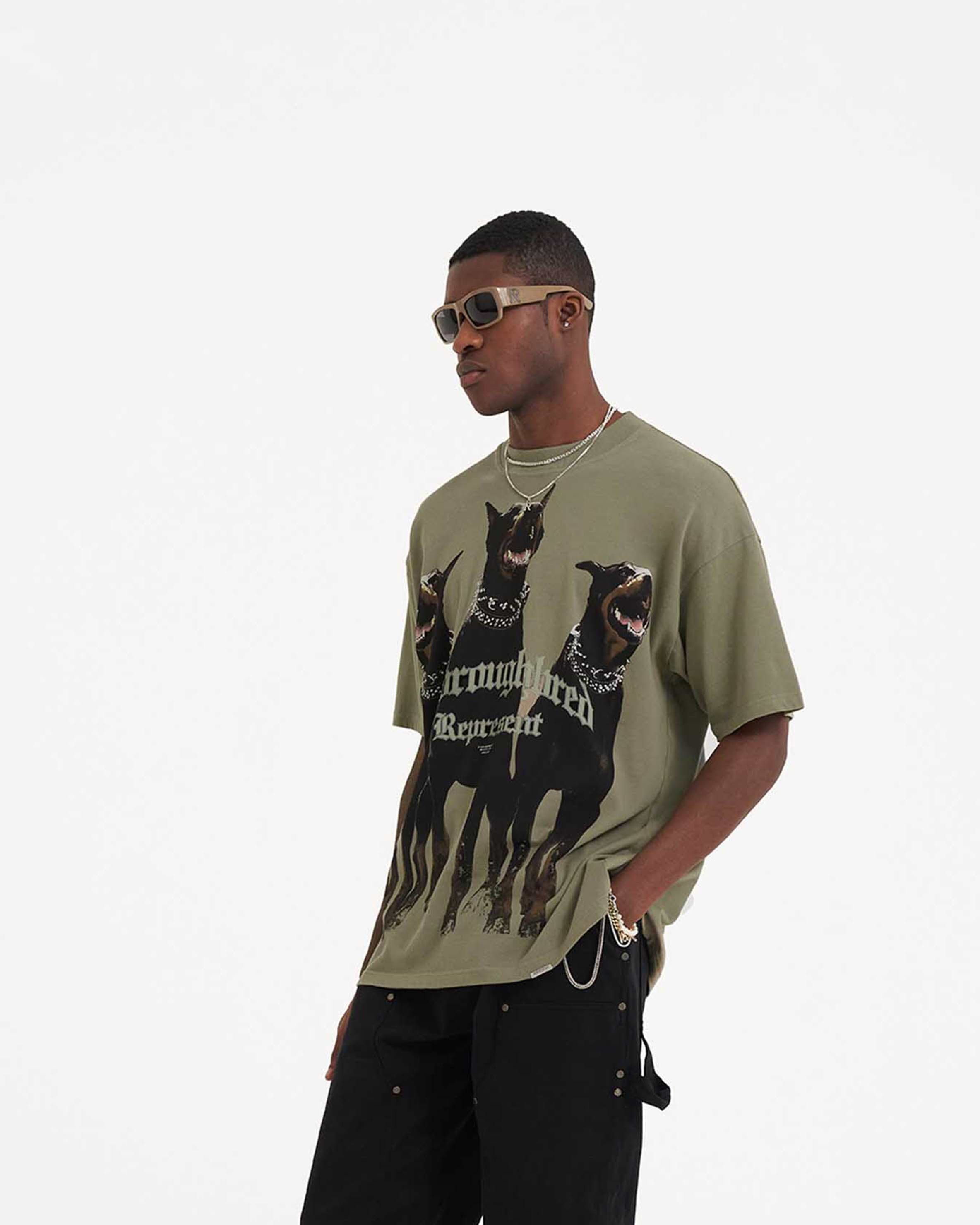 Thoroughbred T-Shirt | Khaki T-Shirts SS23 | Represent Clo