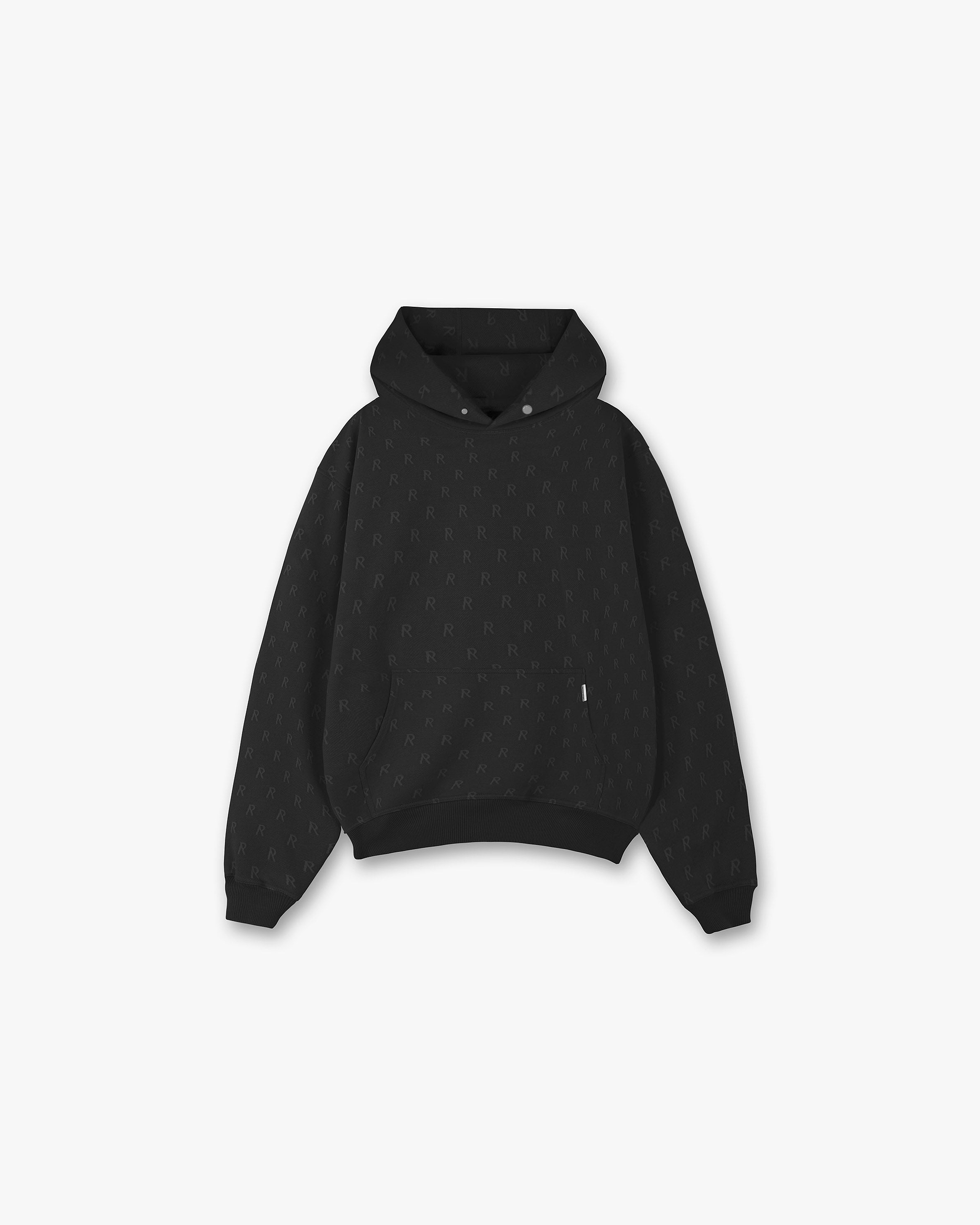 Intarsia Initial Hoodie | Off Black Hoodies FW22 | Represent Clo