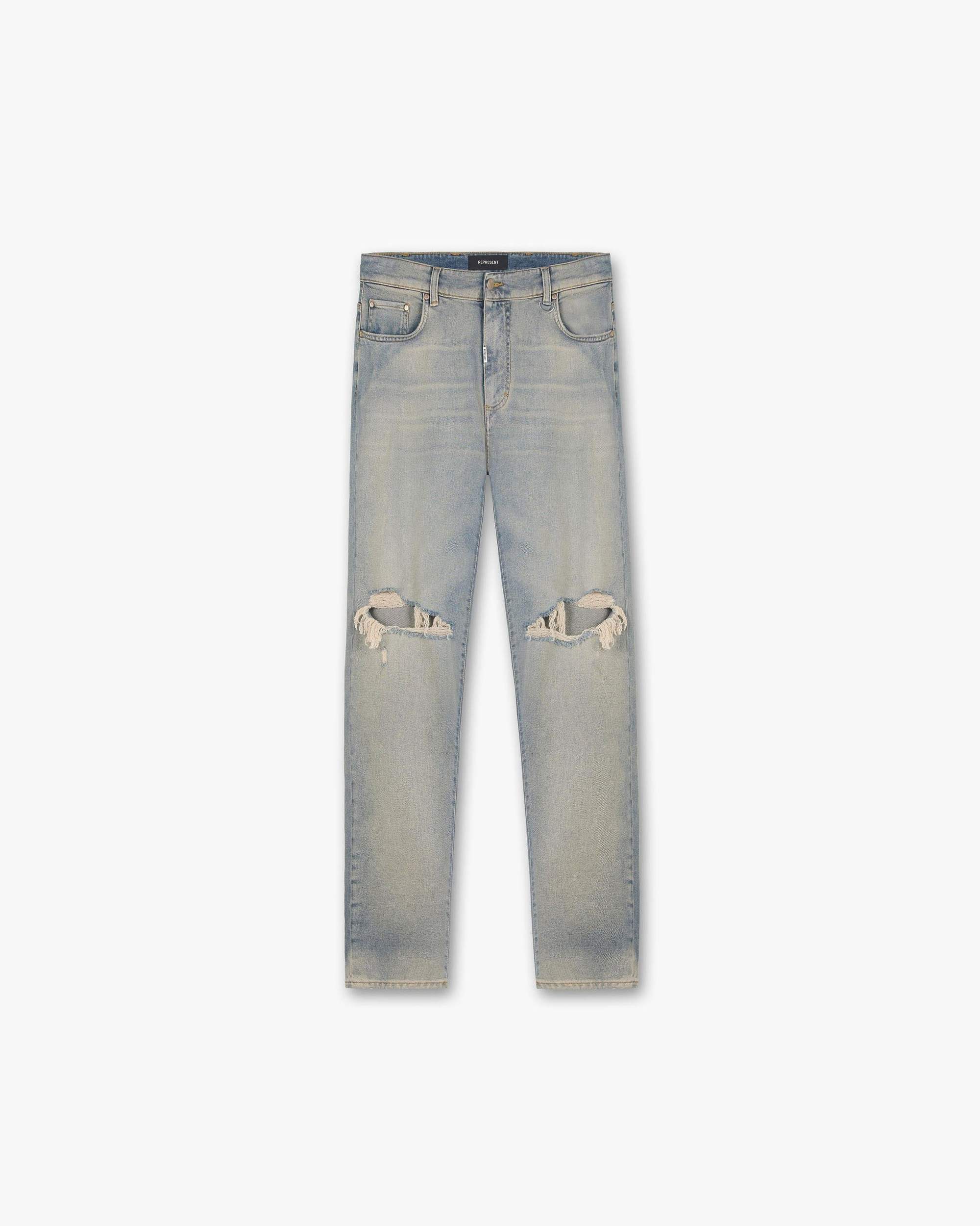 Baggy Destroyer Denim | Worn Blue Denim FW21 | Represent Clo