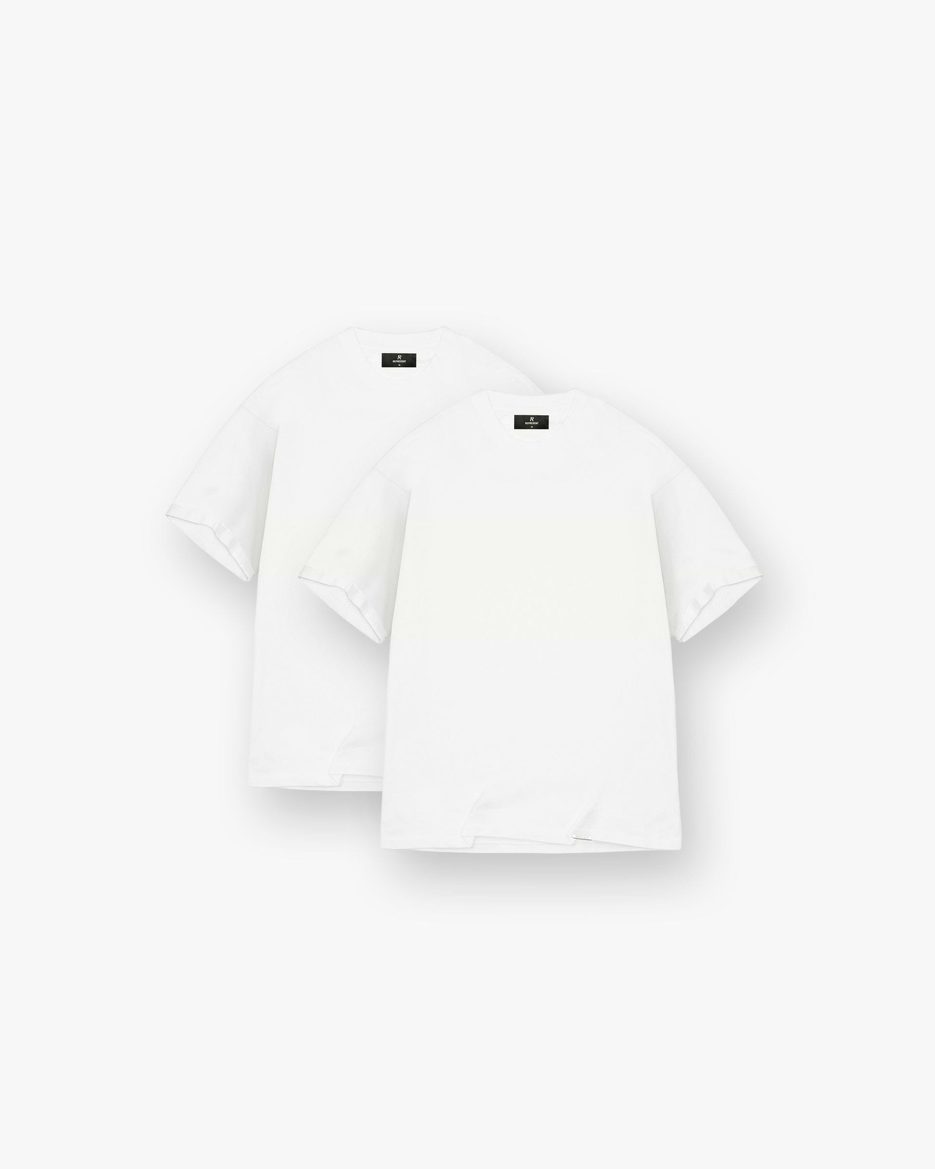 2 x Initial Oversized T-Shirt - Flat White