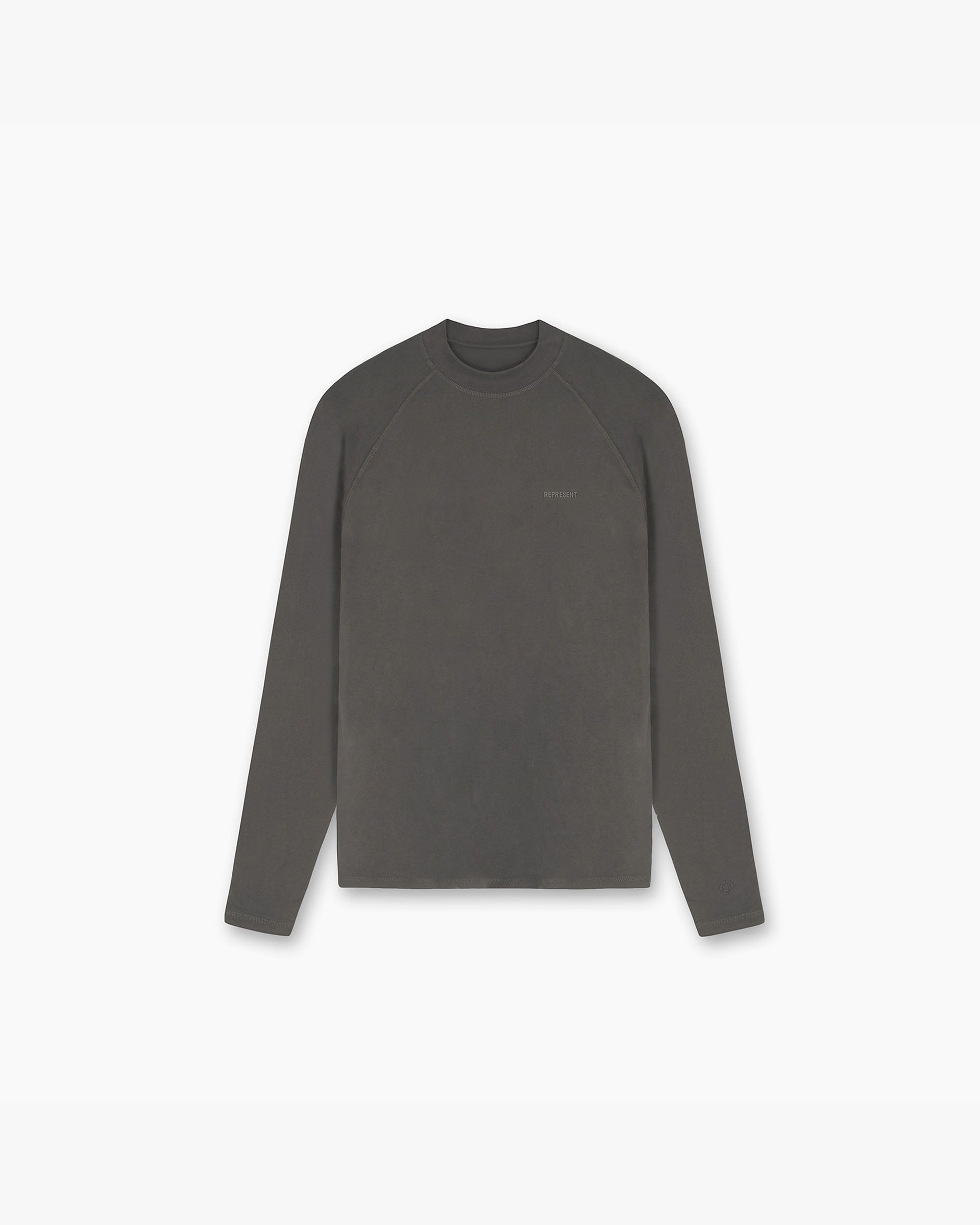 Front product image of a mens grey long sleeve t-shirt on a plain white background | 247 Long Sleeve T-Shirt in Grey | True to size long sleeve t-shirt | 247 T-Shirts | Represent Clo