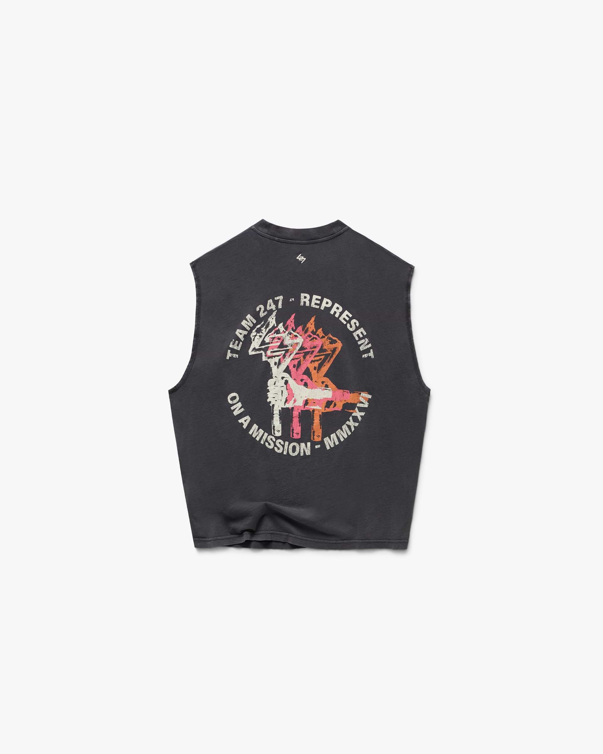 247 Torch Boxy Tank - Washed Black