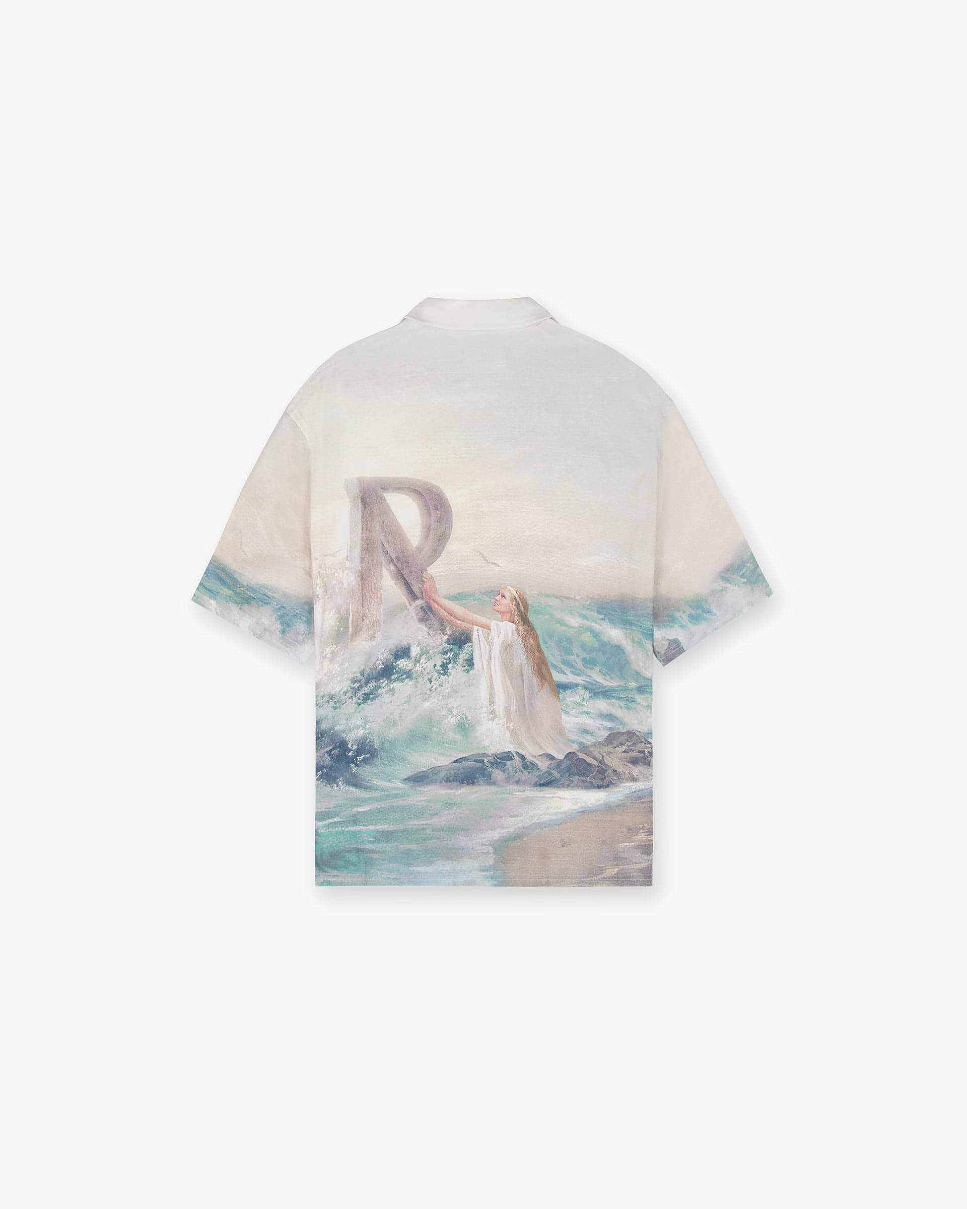 Back product image of a mens printed shirt on a plain white background | Higher Truth Shirt in Easel | Boxy short sleeve shirt with full print artwork | SS24 Shirts | Represent Clo