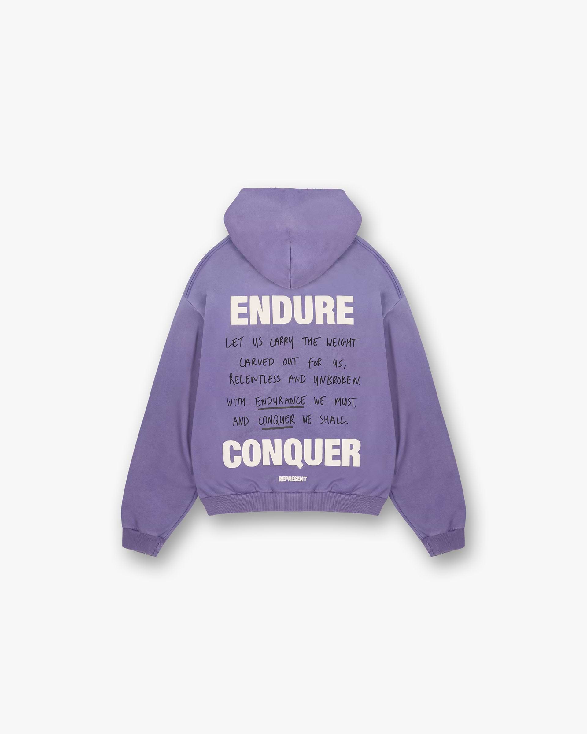 Back product image of a mens purple hoodie on a plain white background | Atlas Hoodie in Purple | Oversized boxy fit with puff and screen print graphics | FW24 Hoodies | Represent Clo