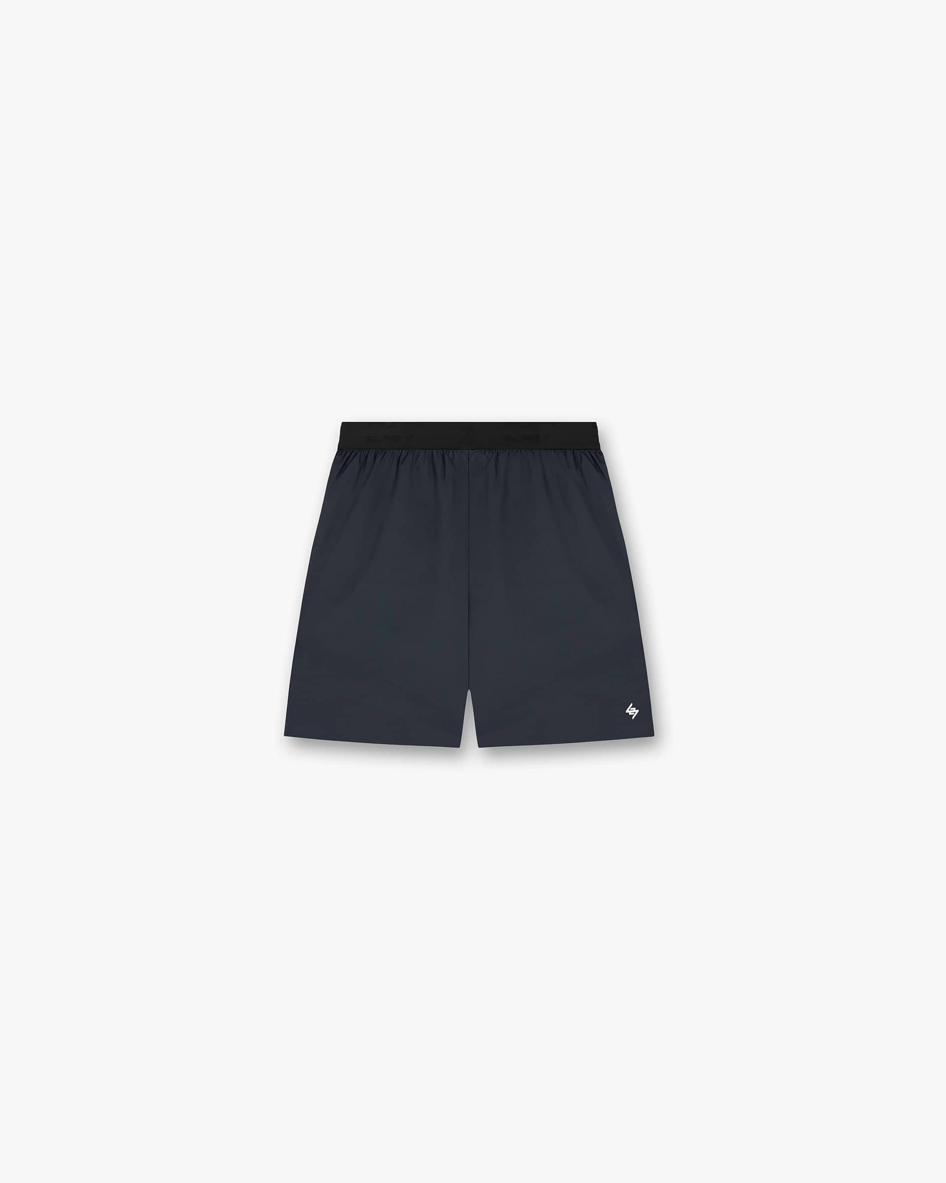 Back product image of mens navy shorts on a plain white background | 247 Fused Shorts in Navy | Gym shorts with recycled nylon blend and adjustable waistband | 247 Shorts | Represent Clo