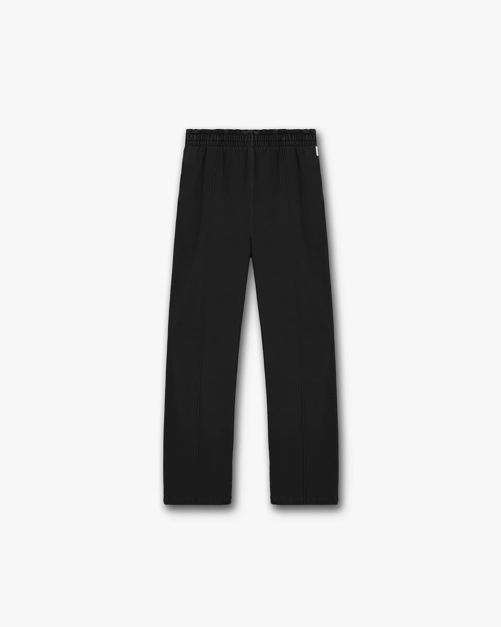 Front product image of mens black sweatpants on a plain white background | Initial Sweatpant in Black | Sweatpant with signature relaxed fit | Initial Pants | Represent Clo