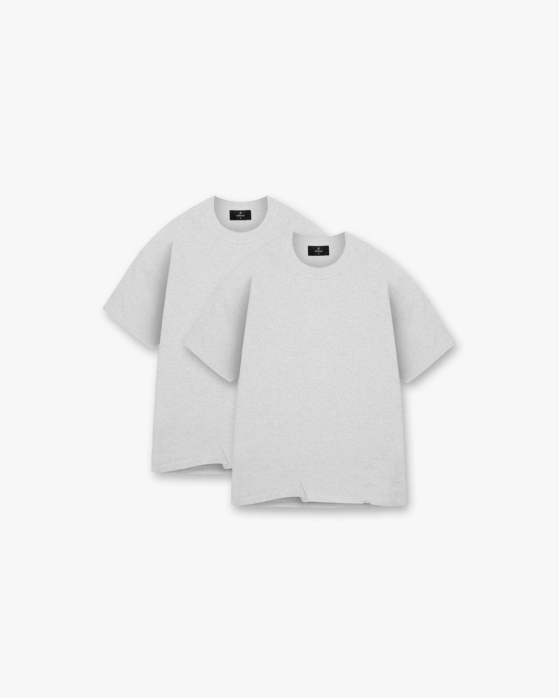 2 x Initial T-Shirt - Ice Grey Marl