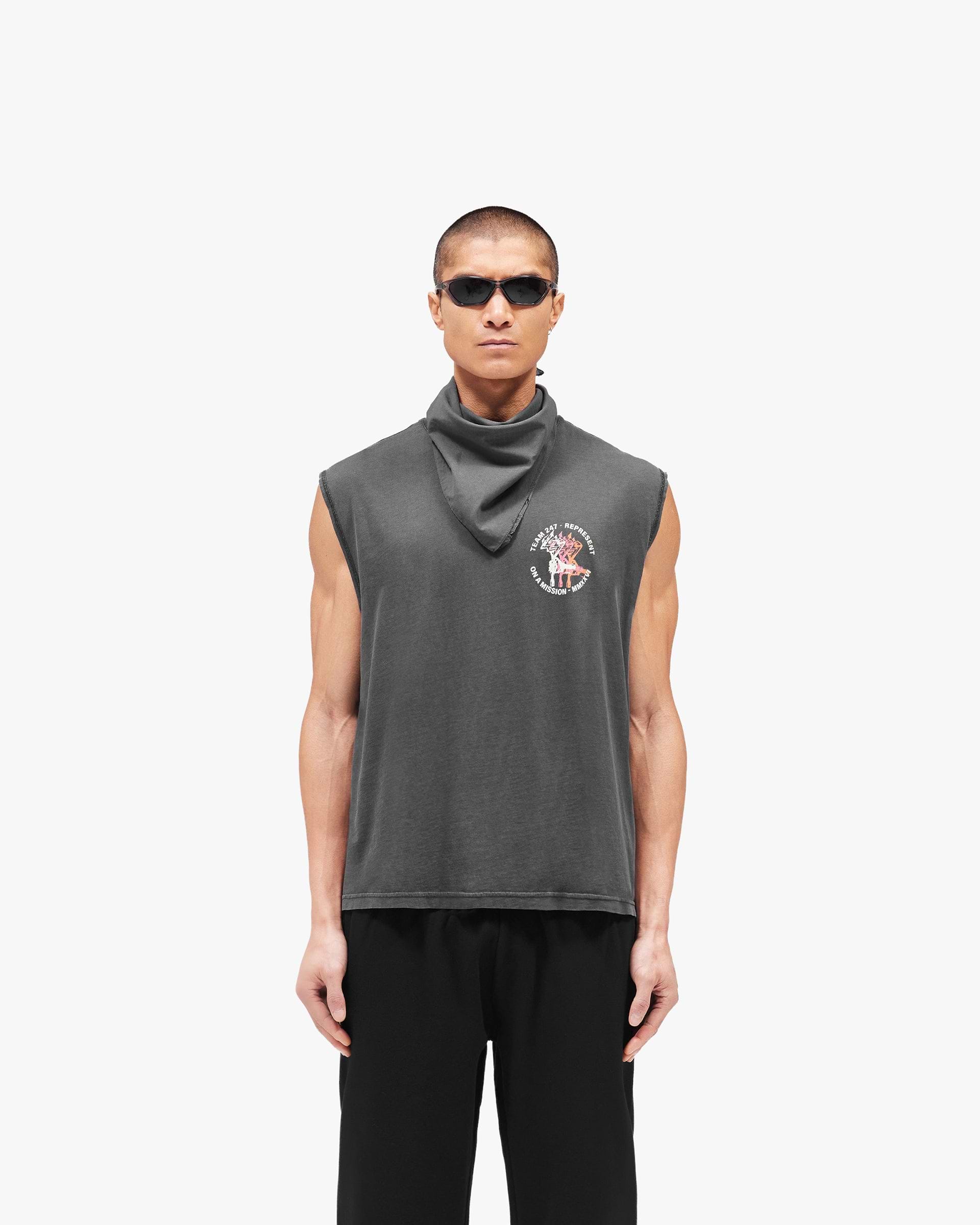 247 Torch Boxy Tank - Washed Black