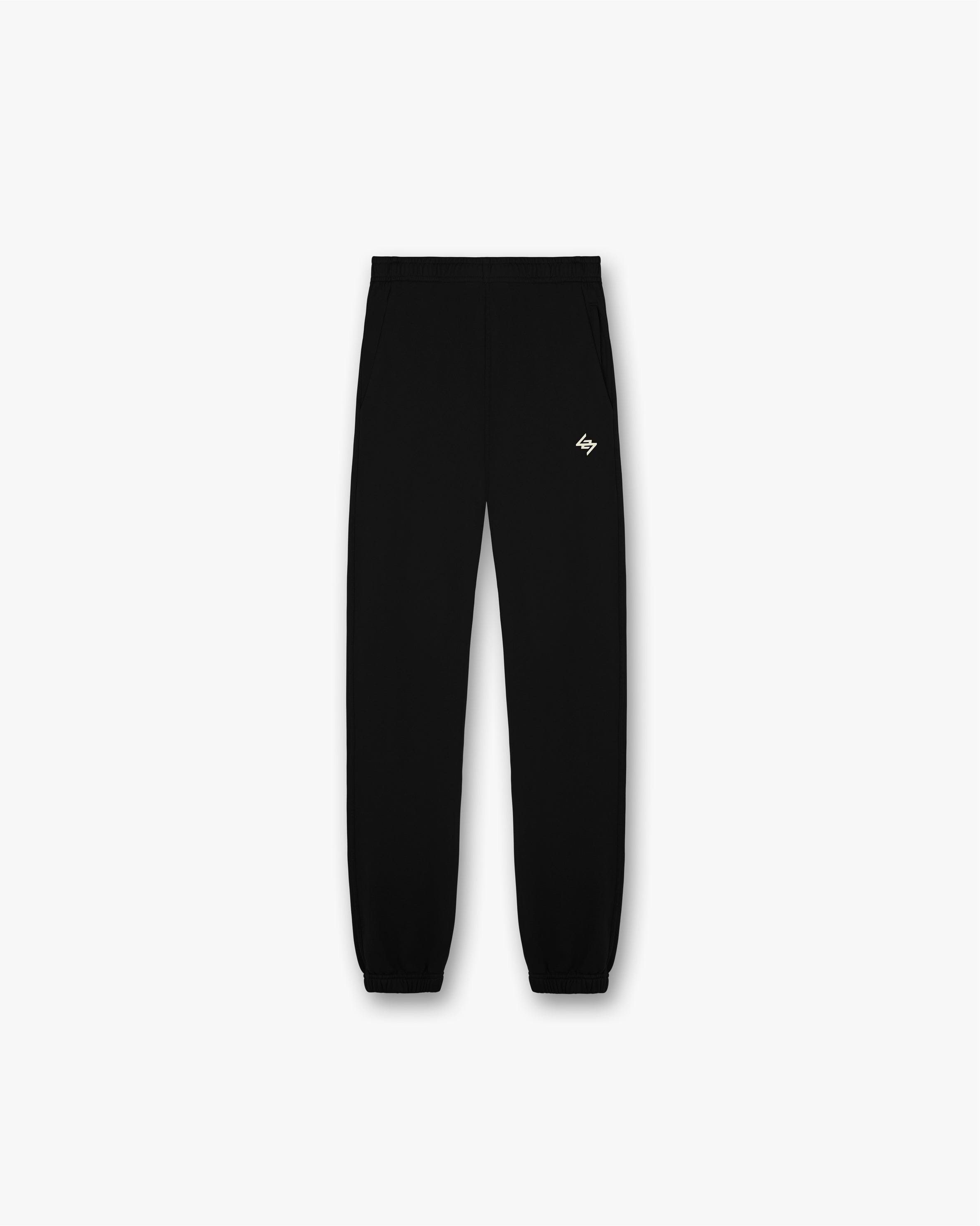 Front product image of mens black sweatpants on a plain white background | Team 247 Sweatpant in Black | Sweatpants with elasticated waistband | 247 Pants | Represent Clo