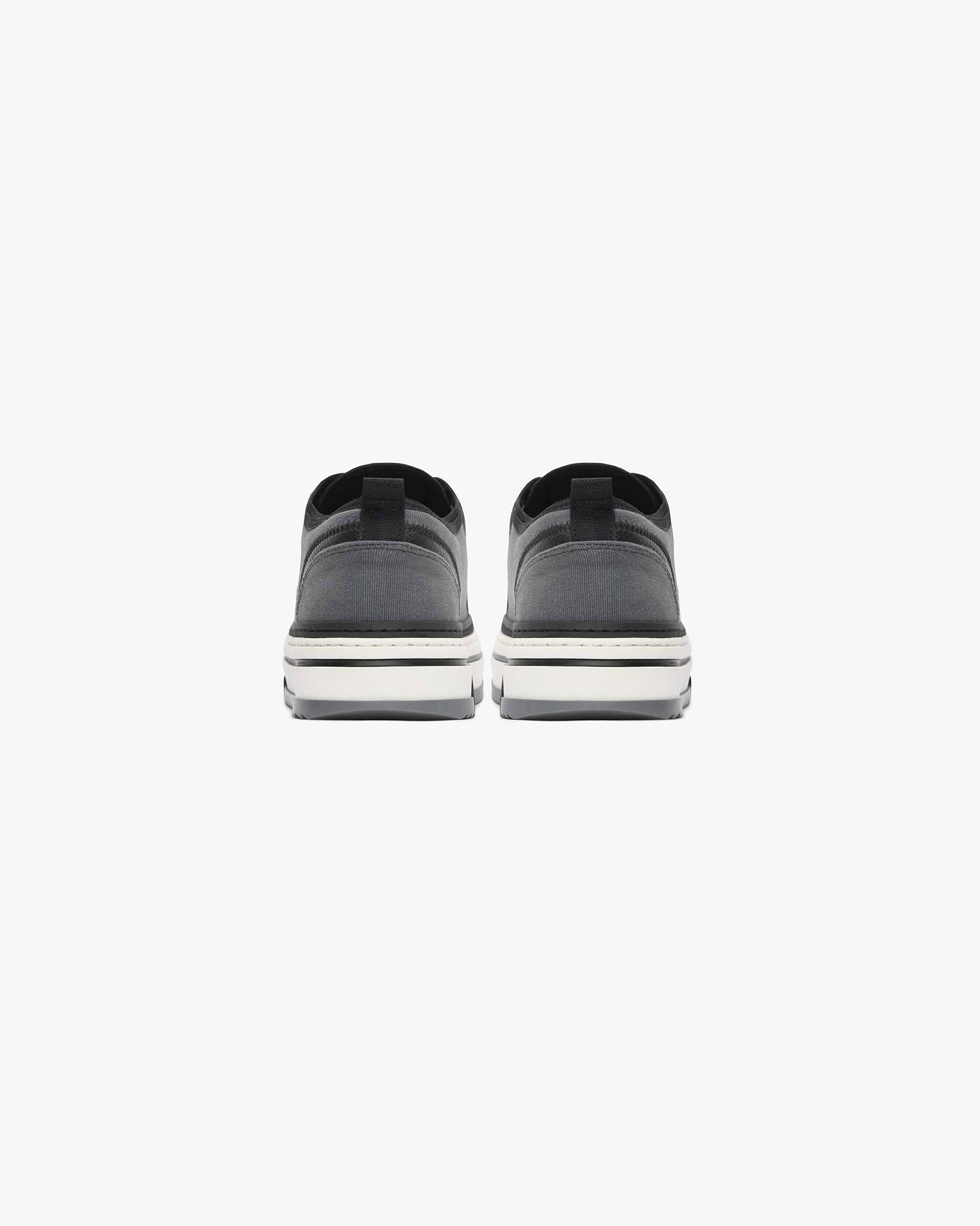 Product image of mens black sneakers on a plain white background | HTN X Low in Black Textured | Low top sneakers with washed canvas and tumbled leather | SS24 Footwear | Represent Clo