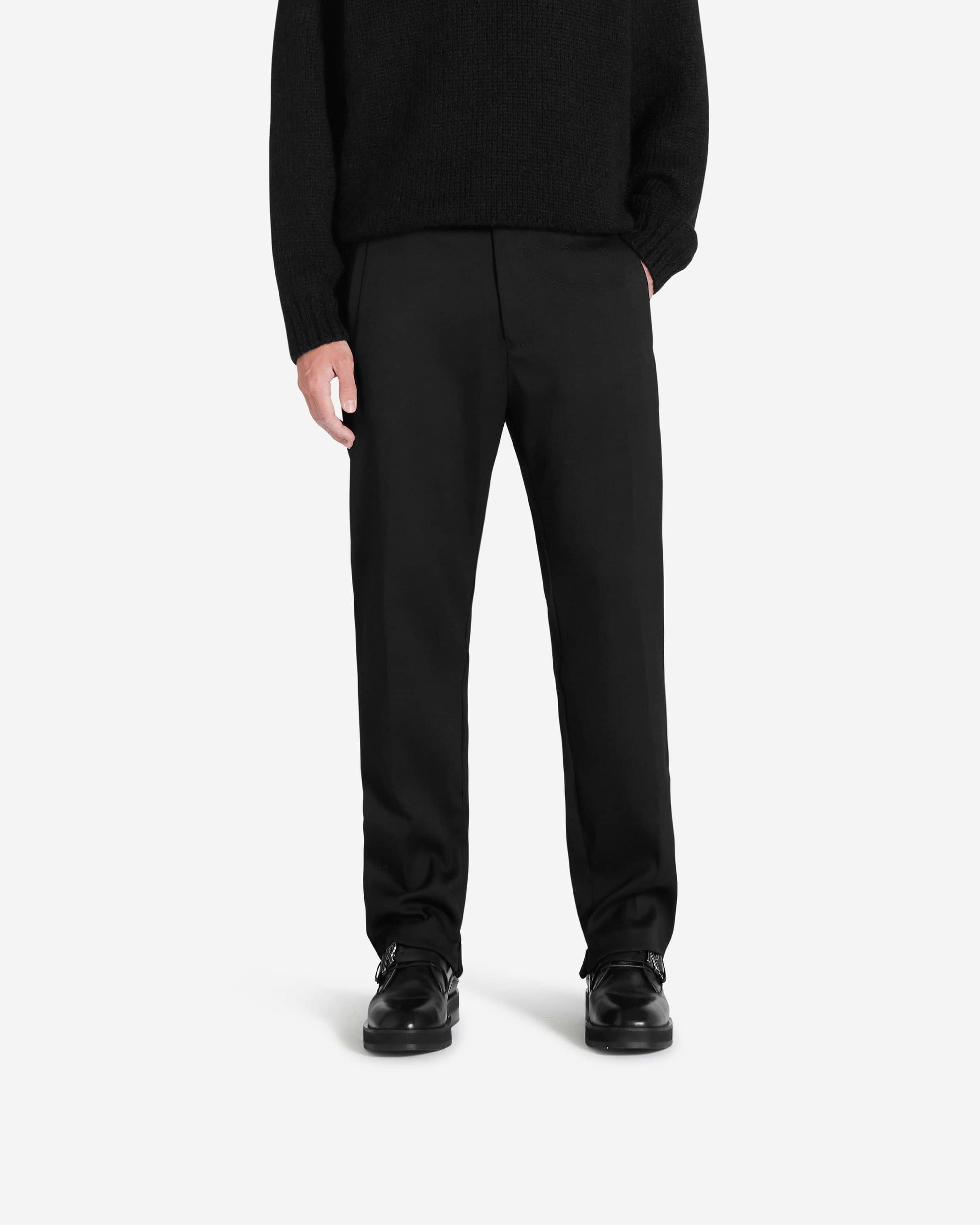 Back product image of a mens black pant on a plain white background | Tailored Pant in Black | Slim fit wool blend pants with welted zip pockets | FW21 Pants | Represent Clo