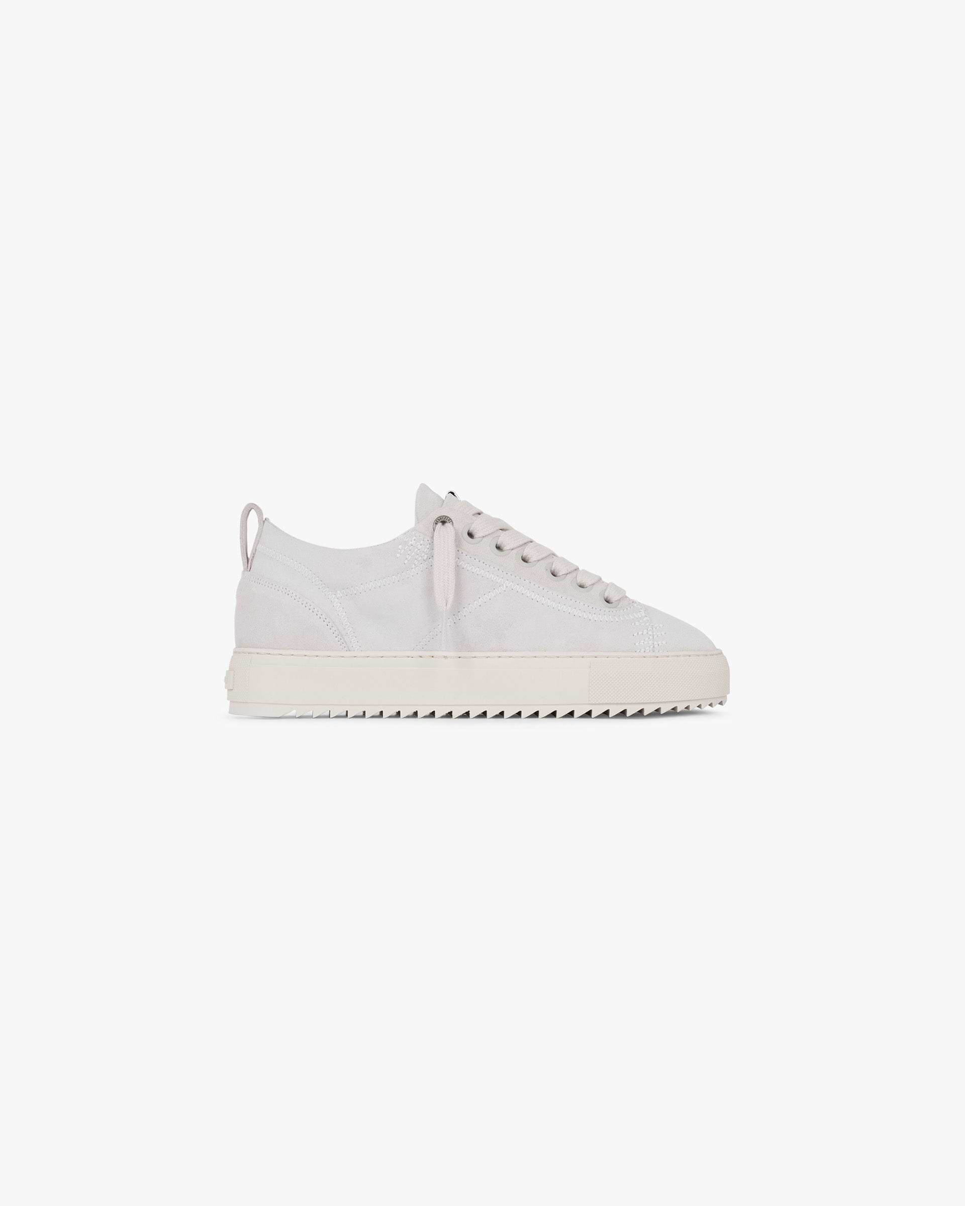 Front product image of a mens white coach jacket on a plain white background | Alpha 2.0 in Vintage White | Coach jacket with YKK zip closure and ruching | PRE SS25 Footwear | Represent Clo