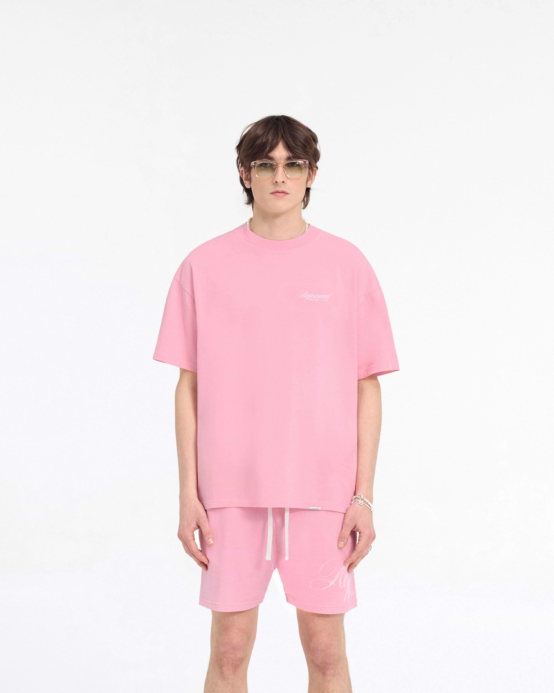 Represent Owners Club Script T-Shirt Pink